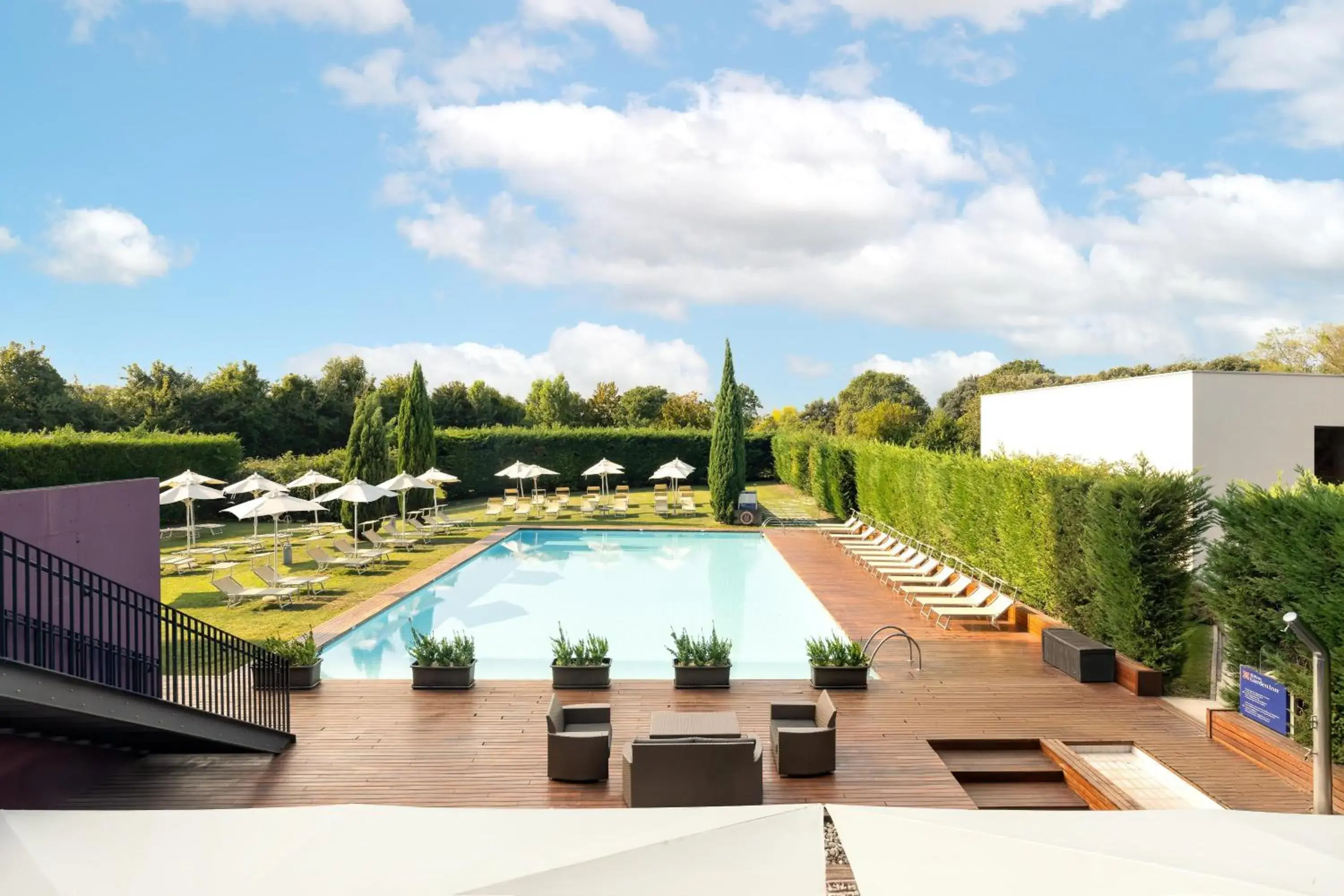 Pool view in Hilton Garden Inn Venice Mestre Pool view in Hilton Garden Inn Venice Mestre