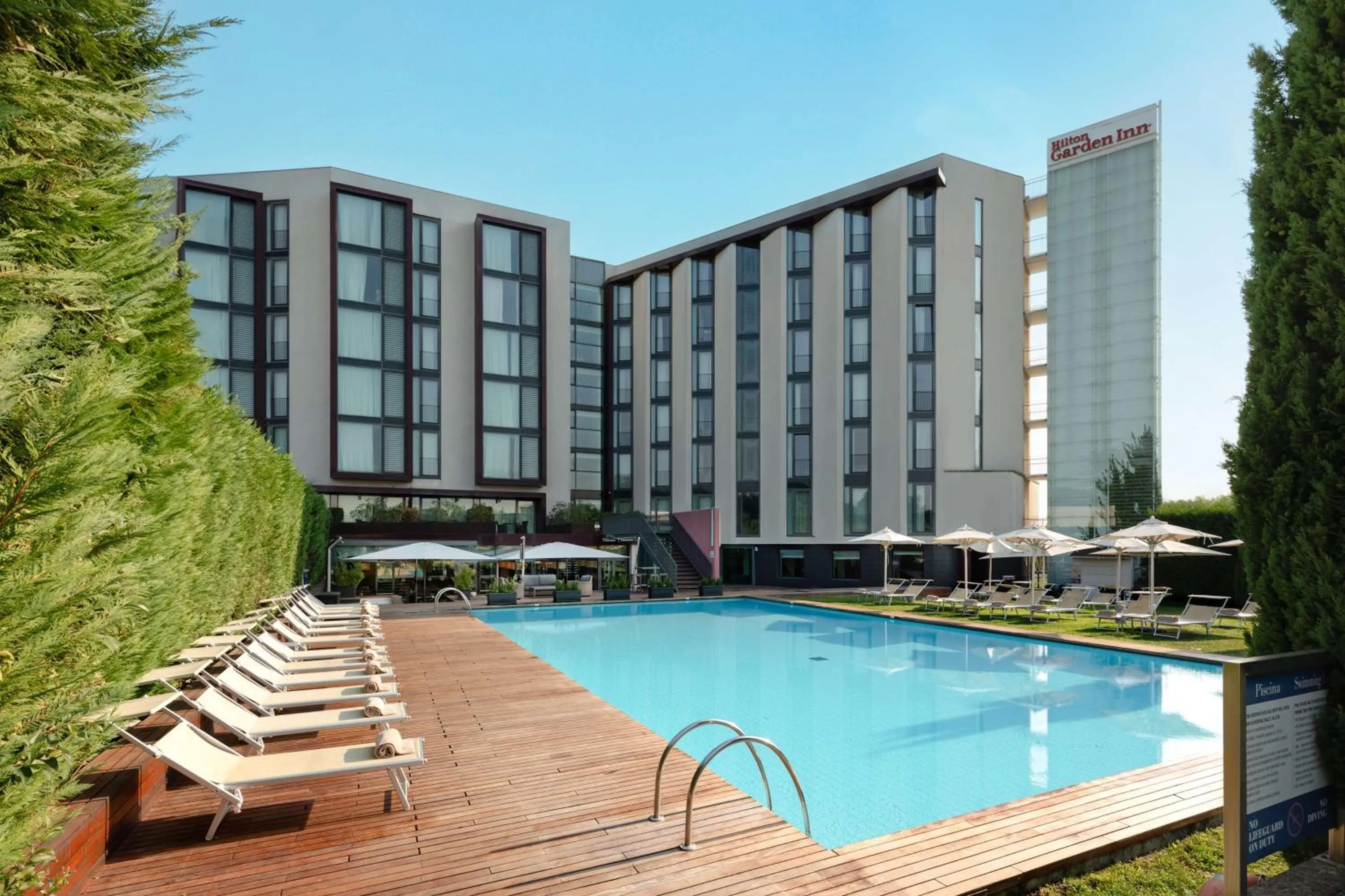 Pool view in Hilton Garden Inn Venice Mestre