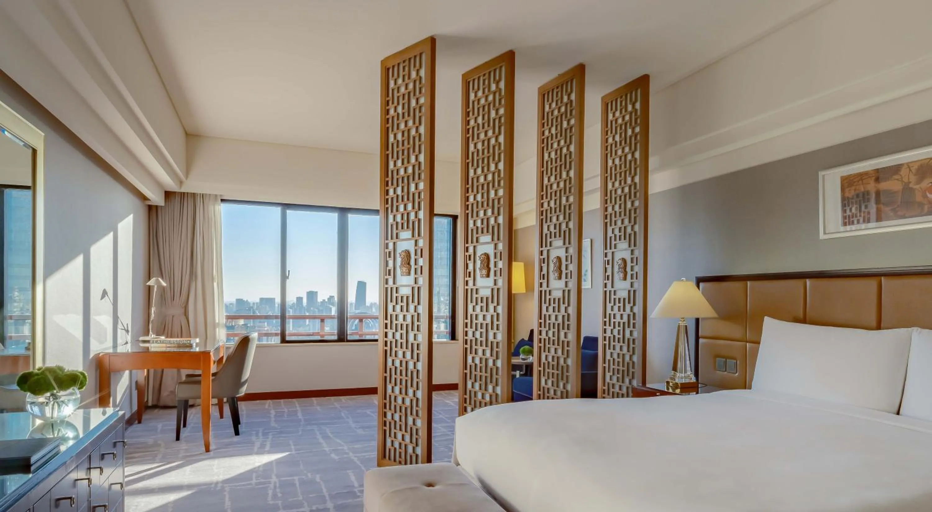 Bed in The Portman Ritz-Carlton Shanghai - Prime Shanghai hub for elite travelers