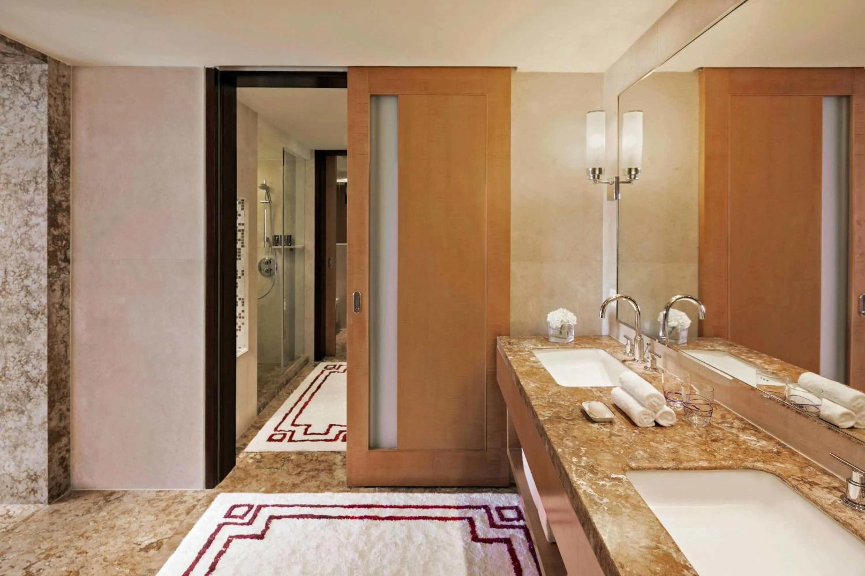 Bathroom, Bed in The Portman Ritz-Carlton Shanghai - Prime Shanghai hub for elite travelers