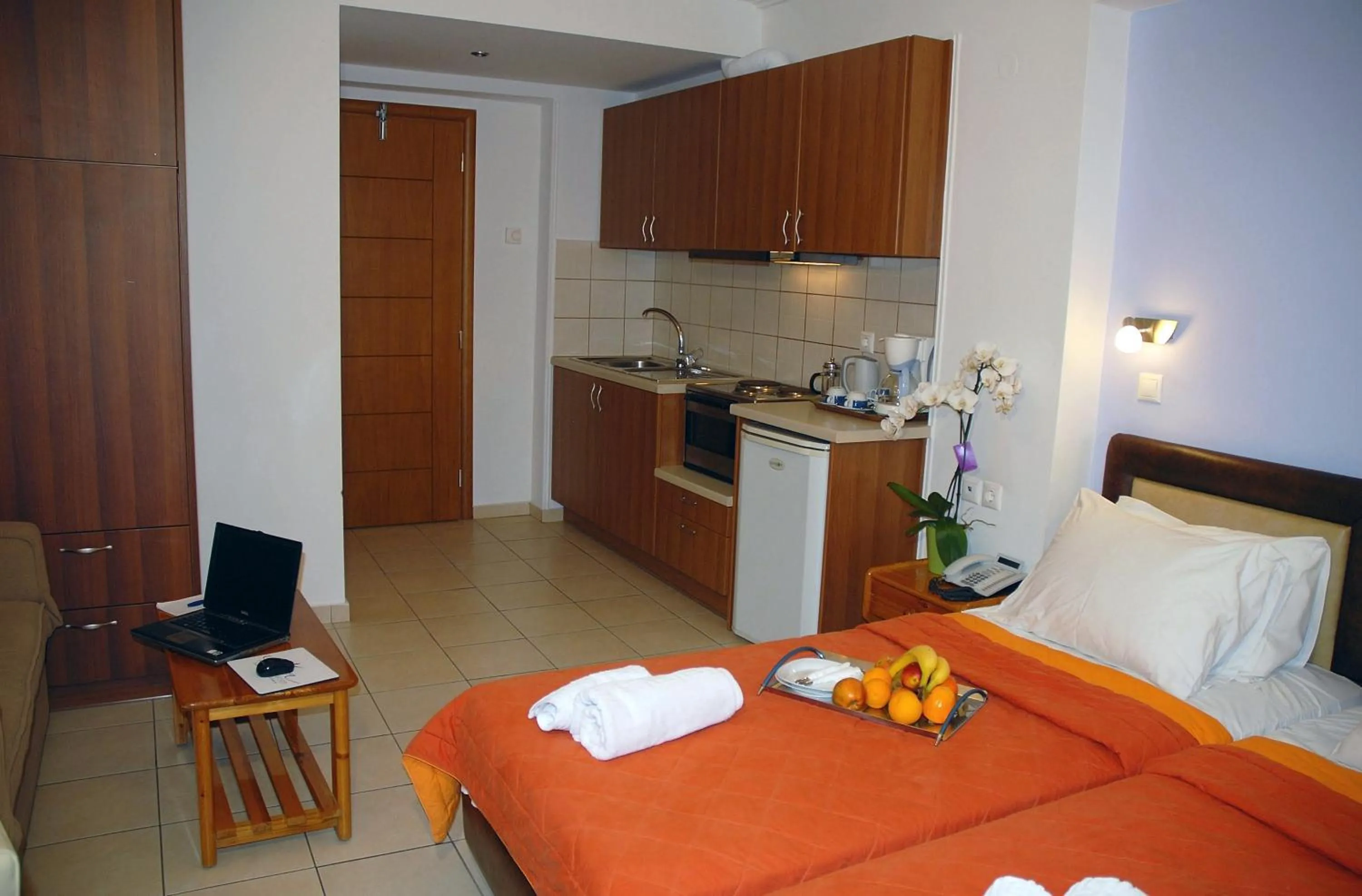 Decorative detail, Bed in Aria Hotel Samos Town