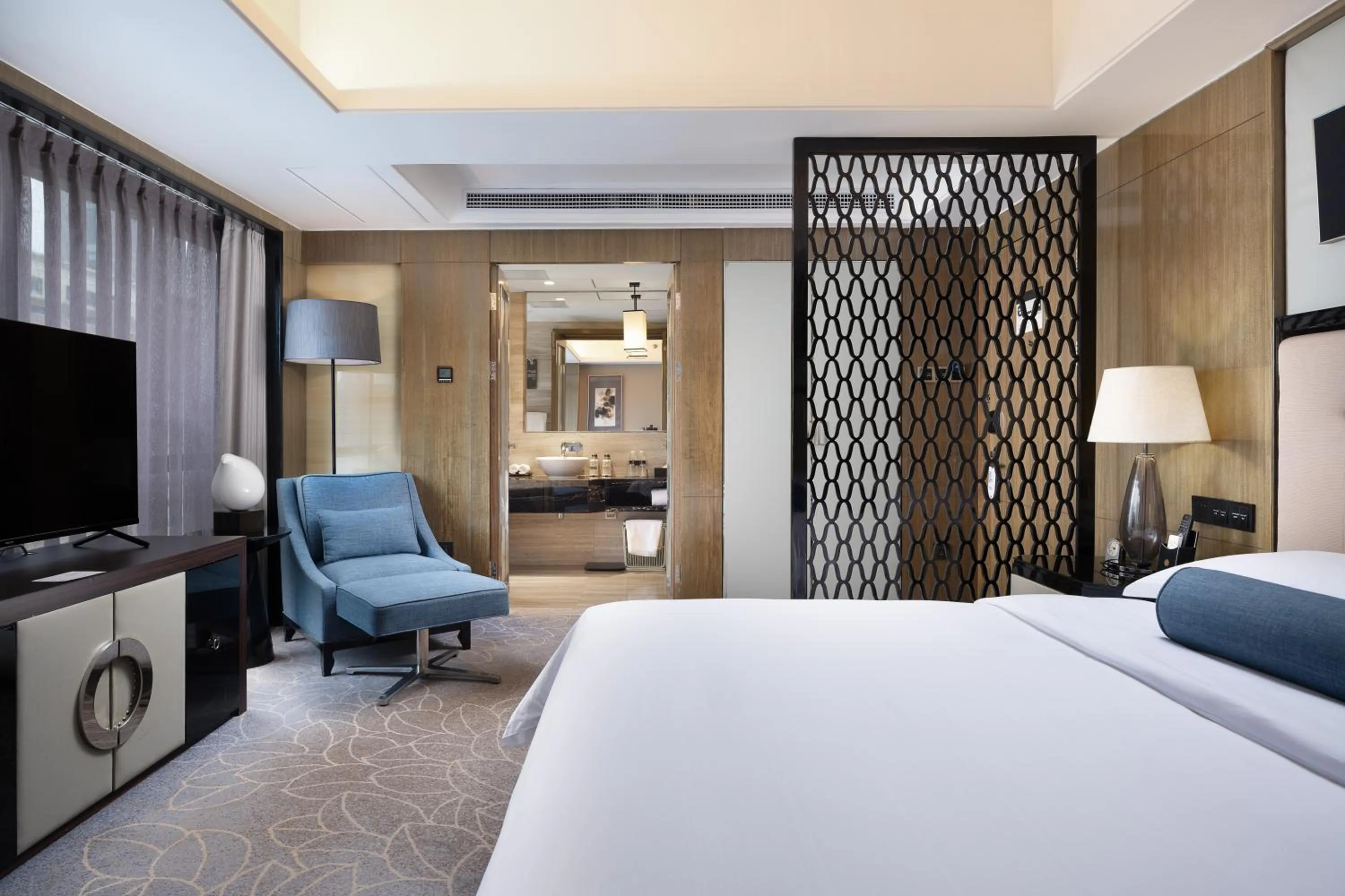 Bed in Pullman Shanghai Jing'an-Jing'an district, downtown railway station, traffic hub, easy to travel Shanghai