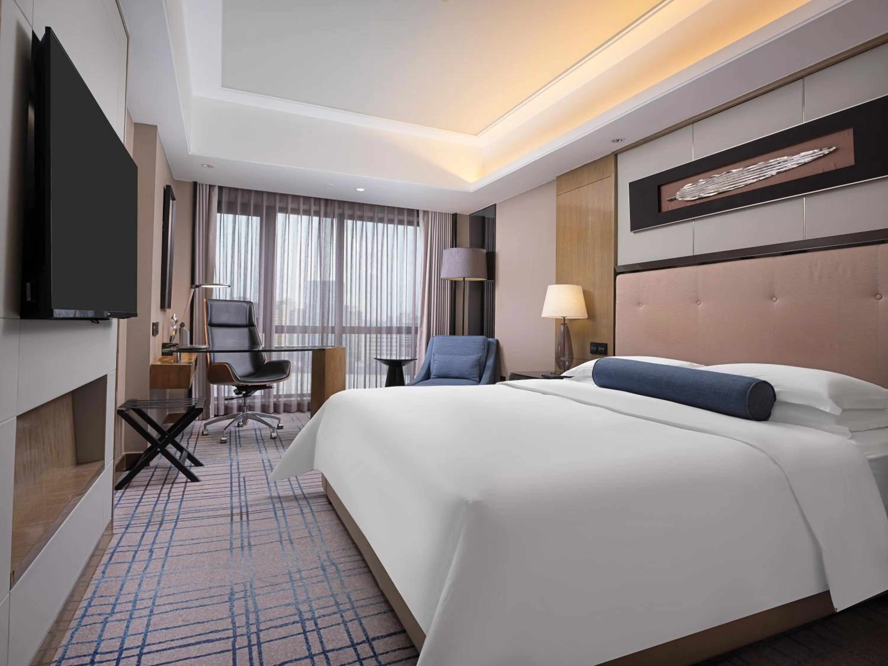 Bed in Pullman Shanghai Jing'an-Jing'an district, downtown railway station, traffic hub, easy to travel Shanghai