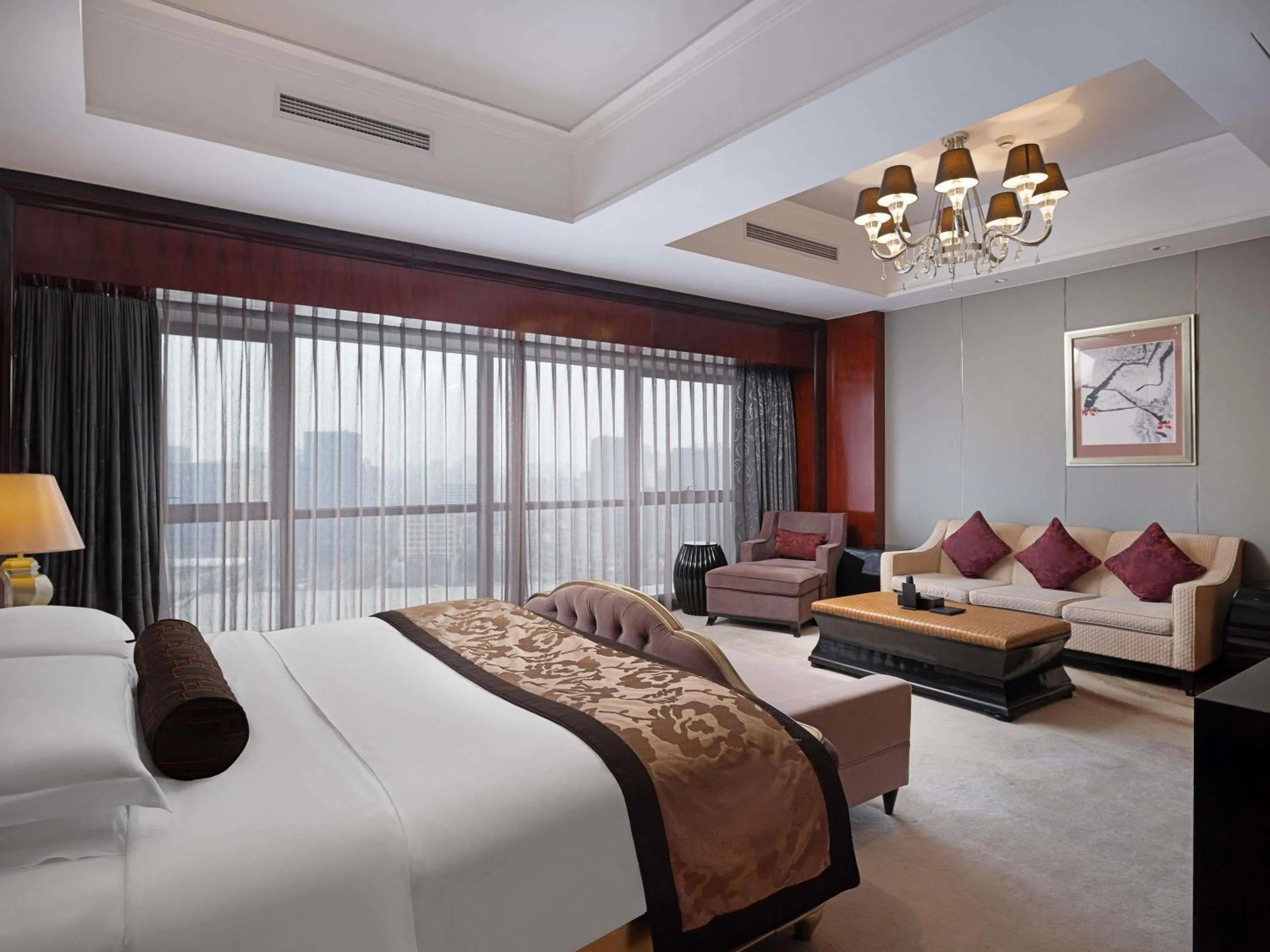 Bedroom, Bed in Pullman Shanghai Jing'an-Jing'an district, downtown railway station, traffic hub, easy to travel Shanghai