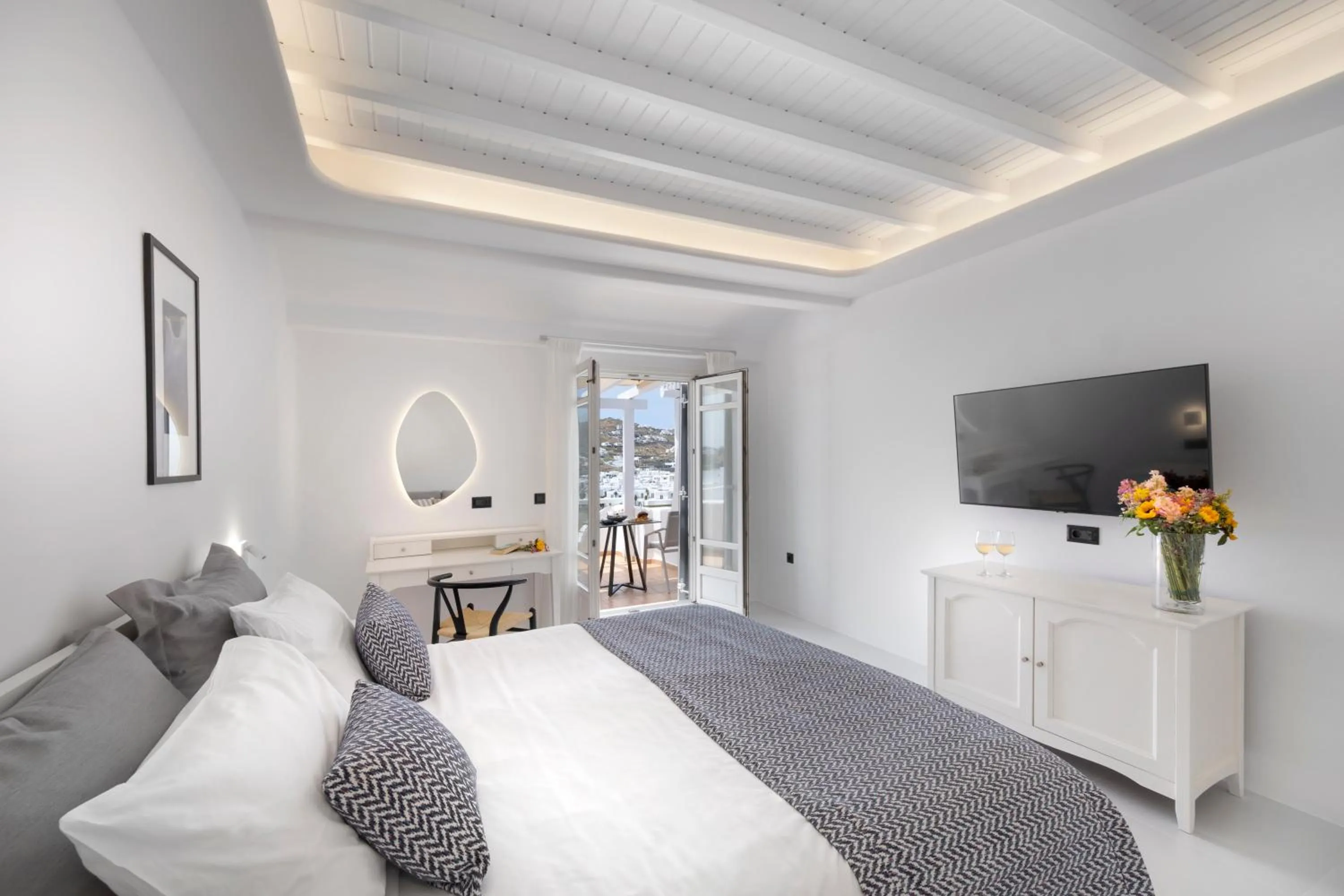 Bed in Deliades Hotel