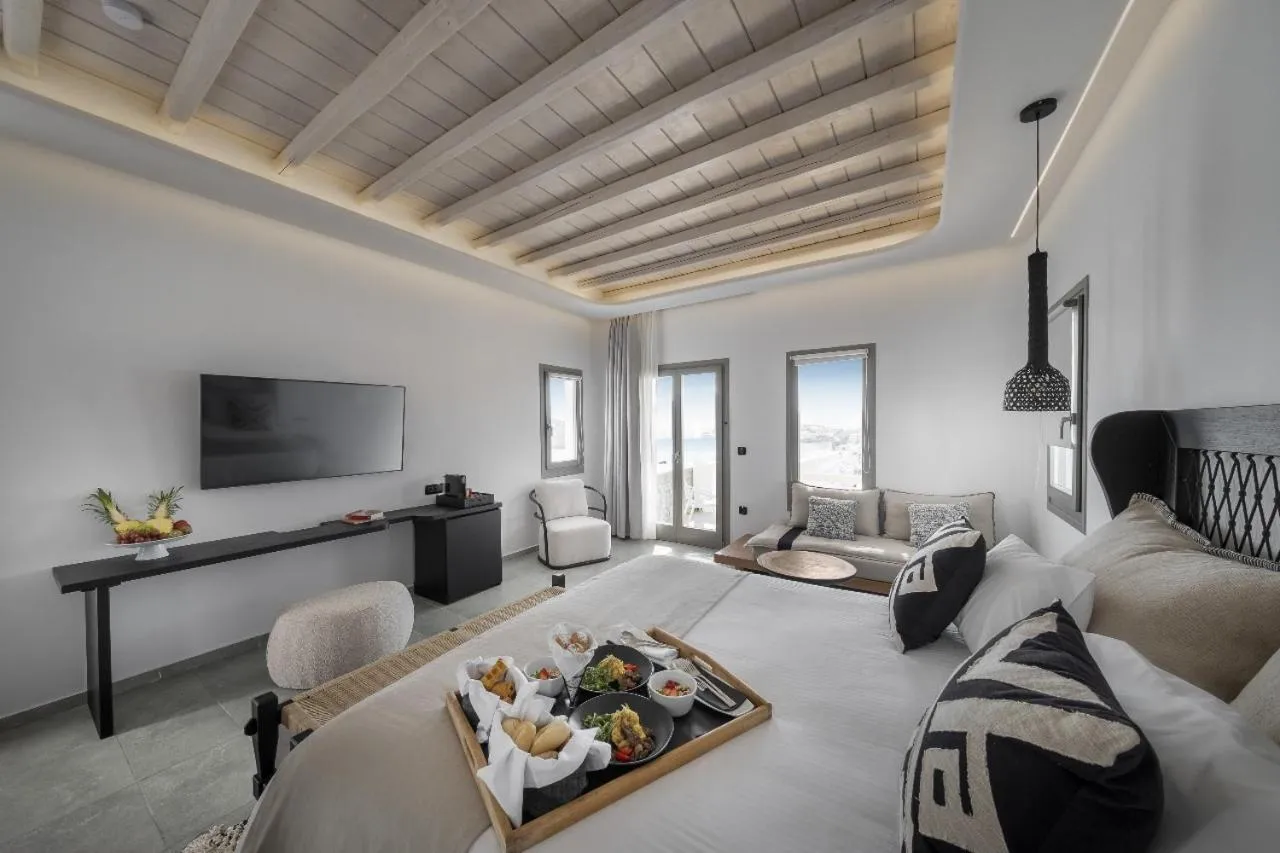 Bed in Deliades Hotel