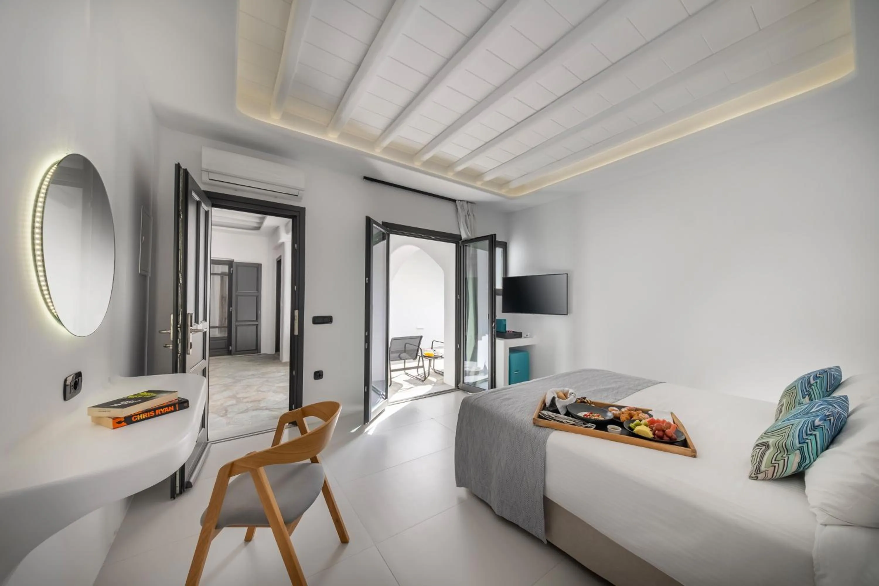 Bed in Deliades Hotel