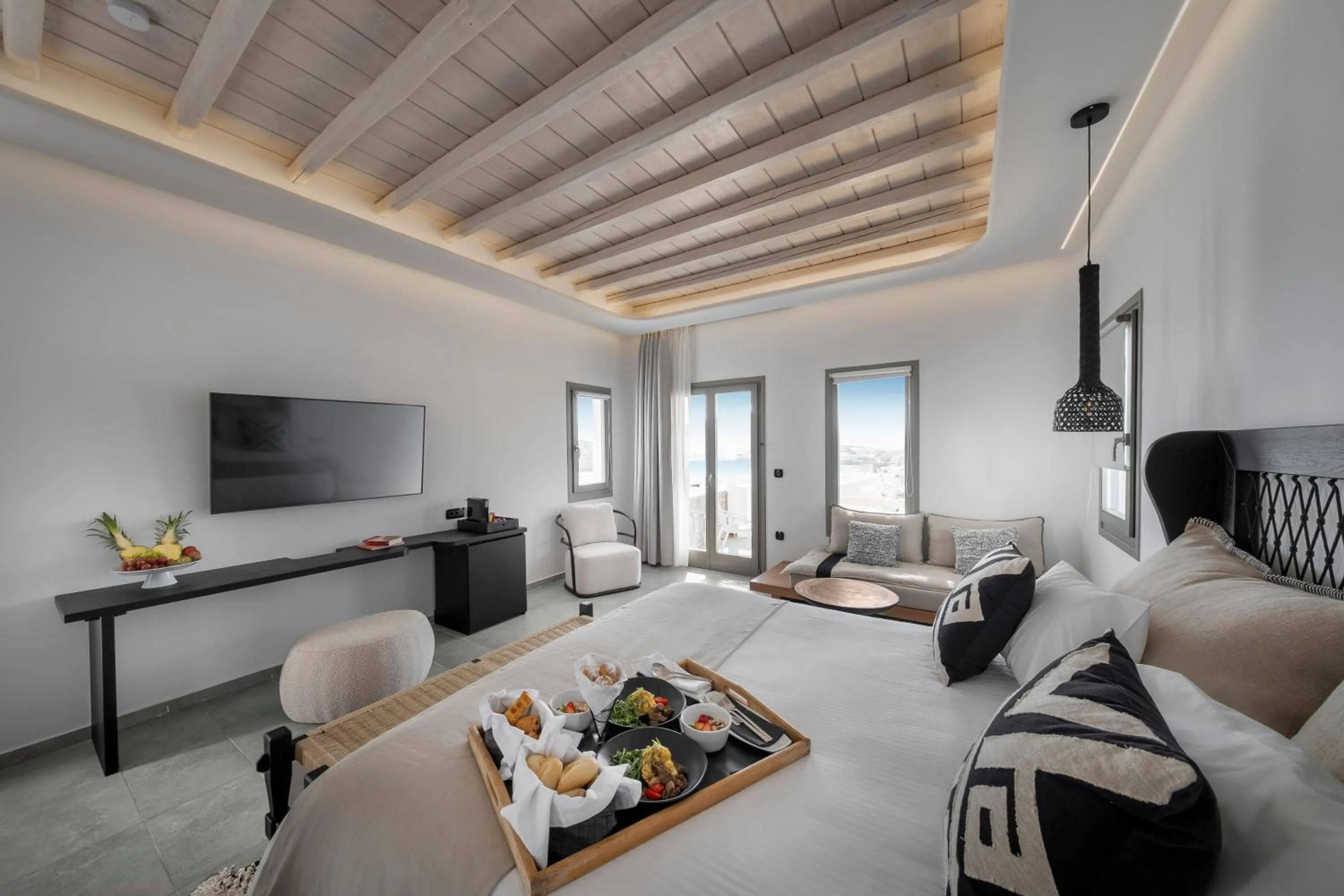 Bed in Deliades Hotel