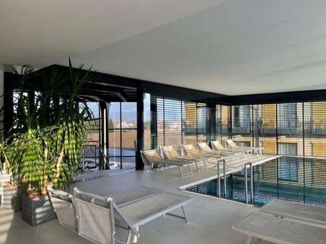 Pool view in Hotel Garni Colora