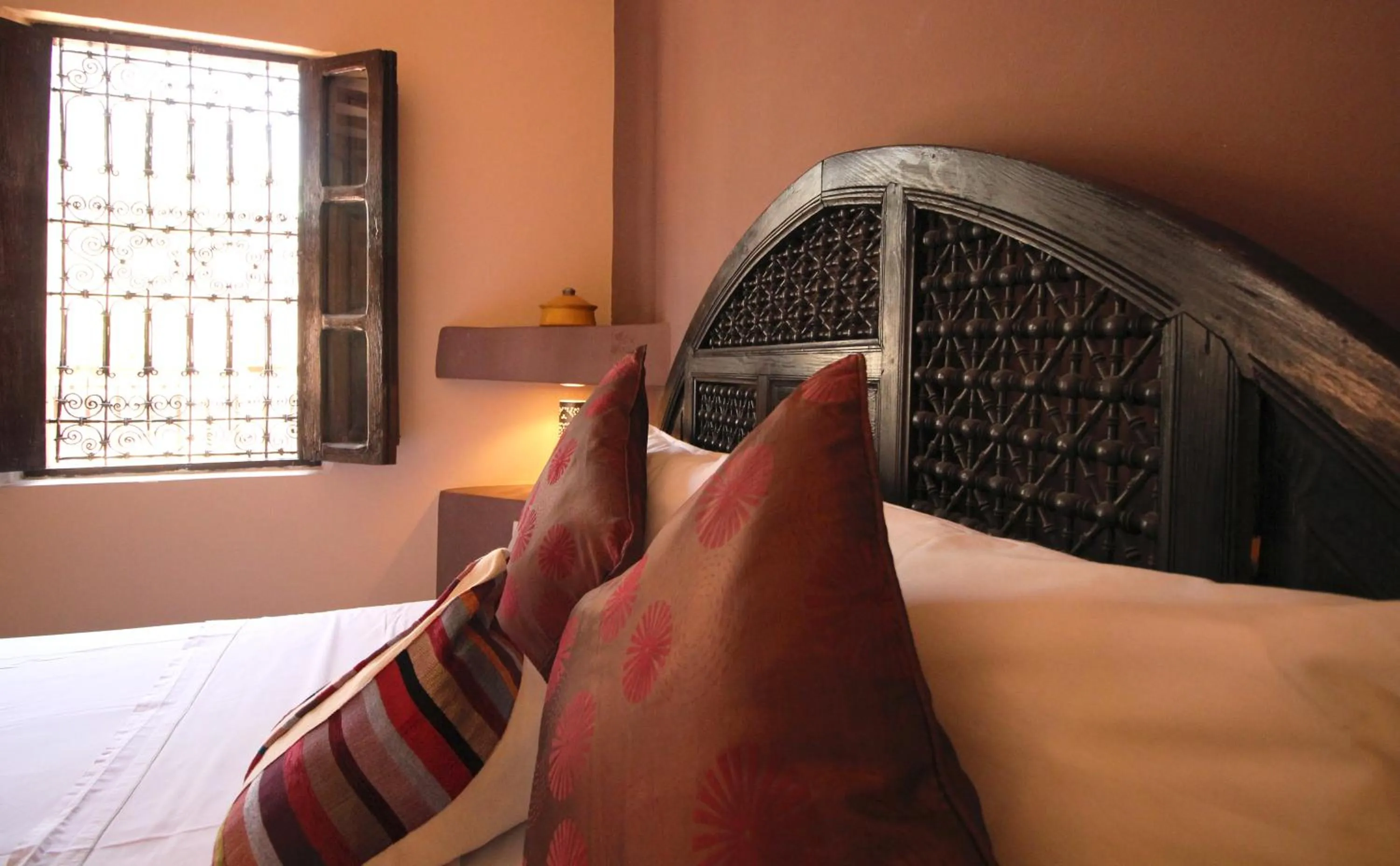 Decorative detail, Bed in Riad Palmier
