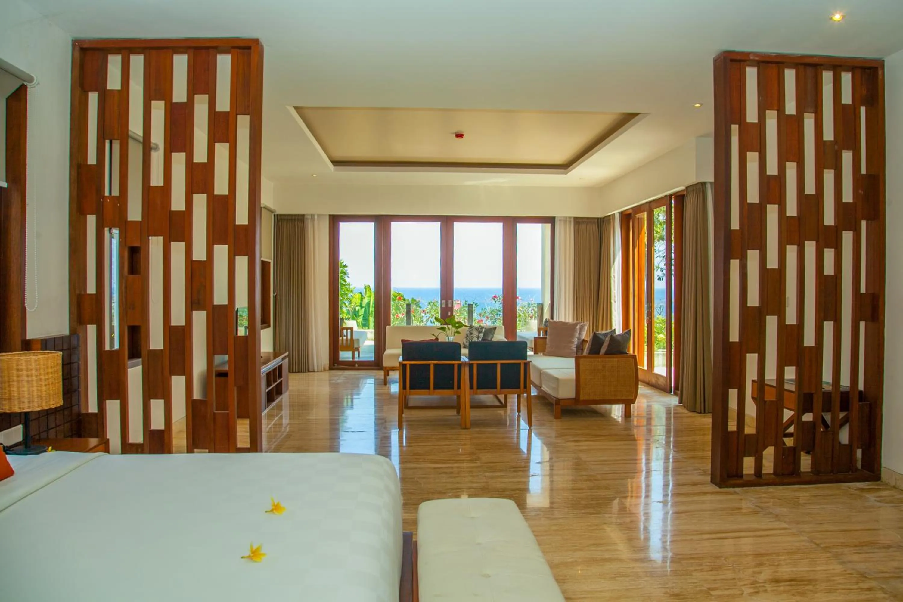 Living room, Bed in Rajavilla Lombok Resort - Seaside Serenity