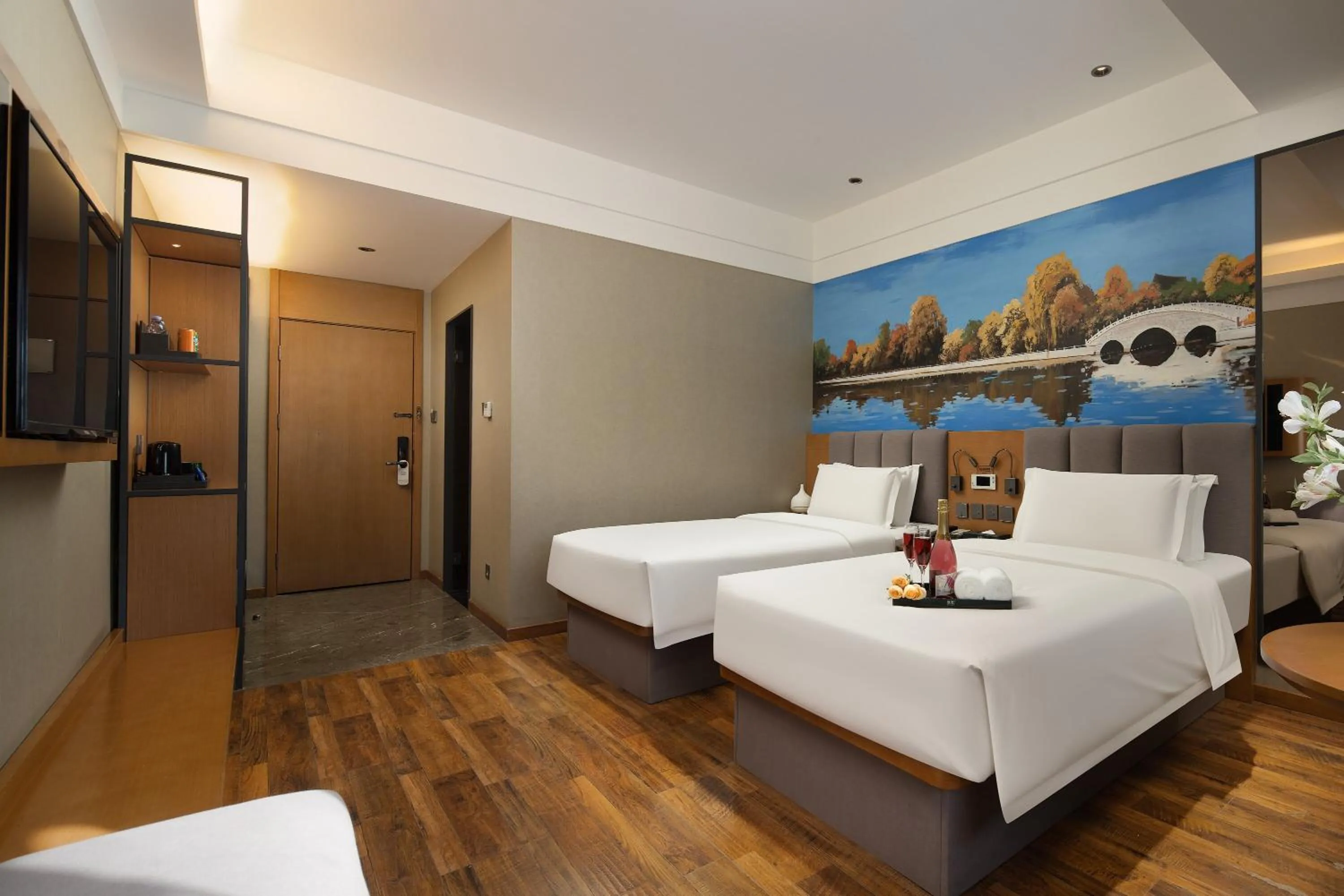 Bed in True Go Hotel Beijing New International Exhibition Center Capital Airport