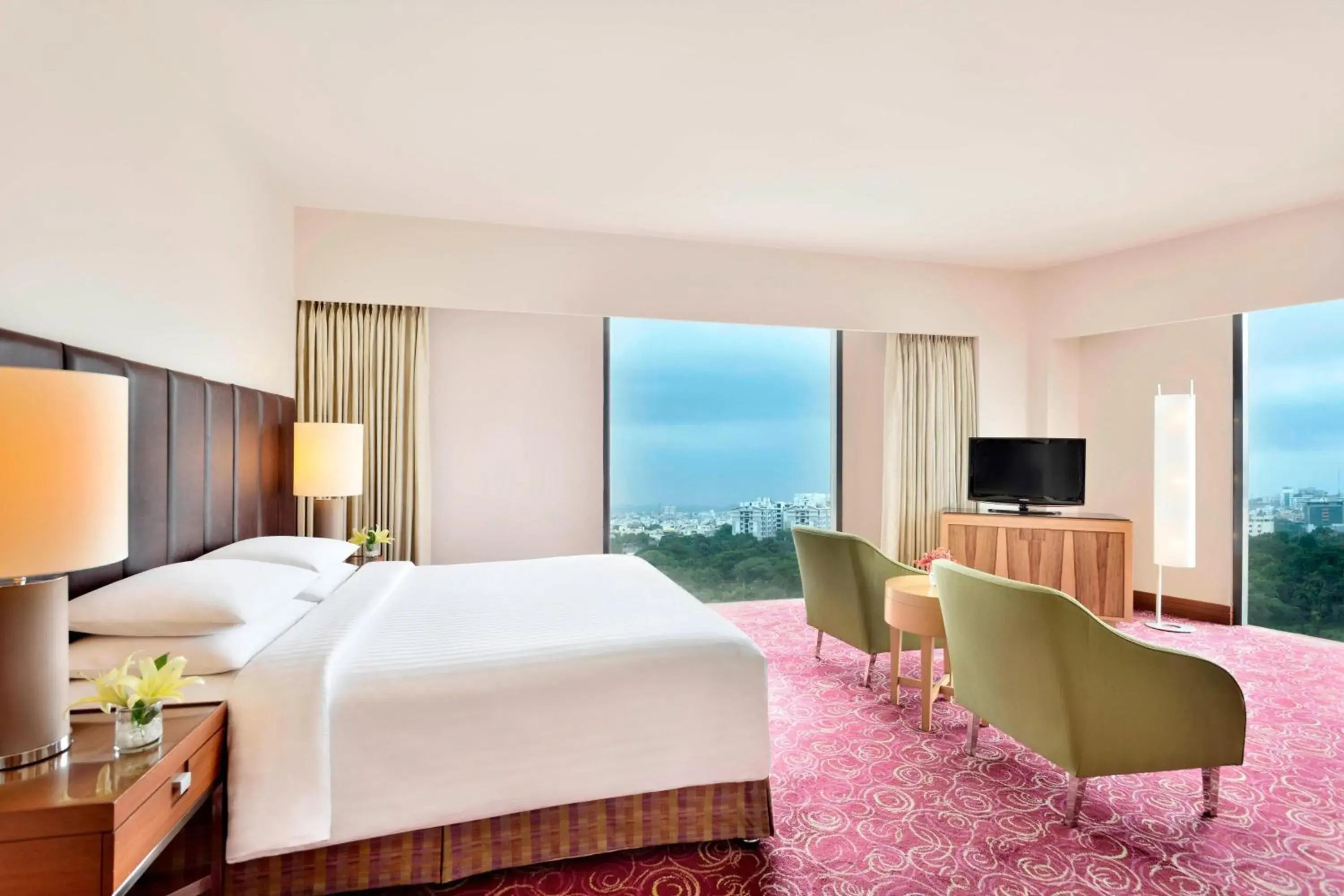 Executive Deluxe King Room with Executive lounge access, Enjoy 20% off on Spa & 15% off on Food & Soft beverages - single occupancy in Courtyard by Marriott Hyderabad Executive Deluxe King Room with Executive lounge access, Enjoy 20% off on Spa & 15% off on Food & Soft beverages - single occupancy in Courtyard by Marriott Hyderabad