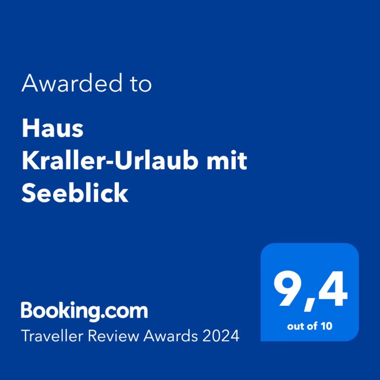 Certificate/Award in Haus Kraller-Urlaub mit Seeblick