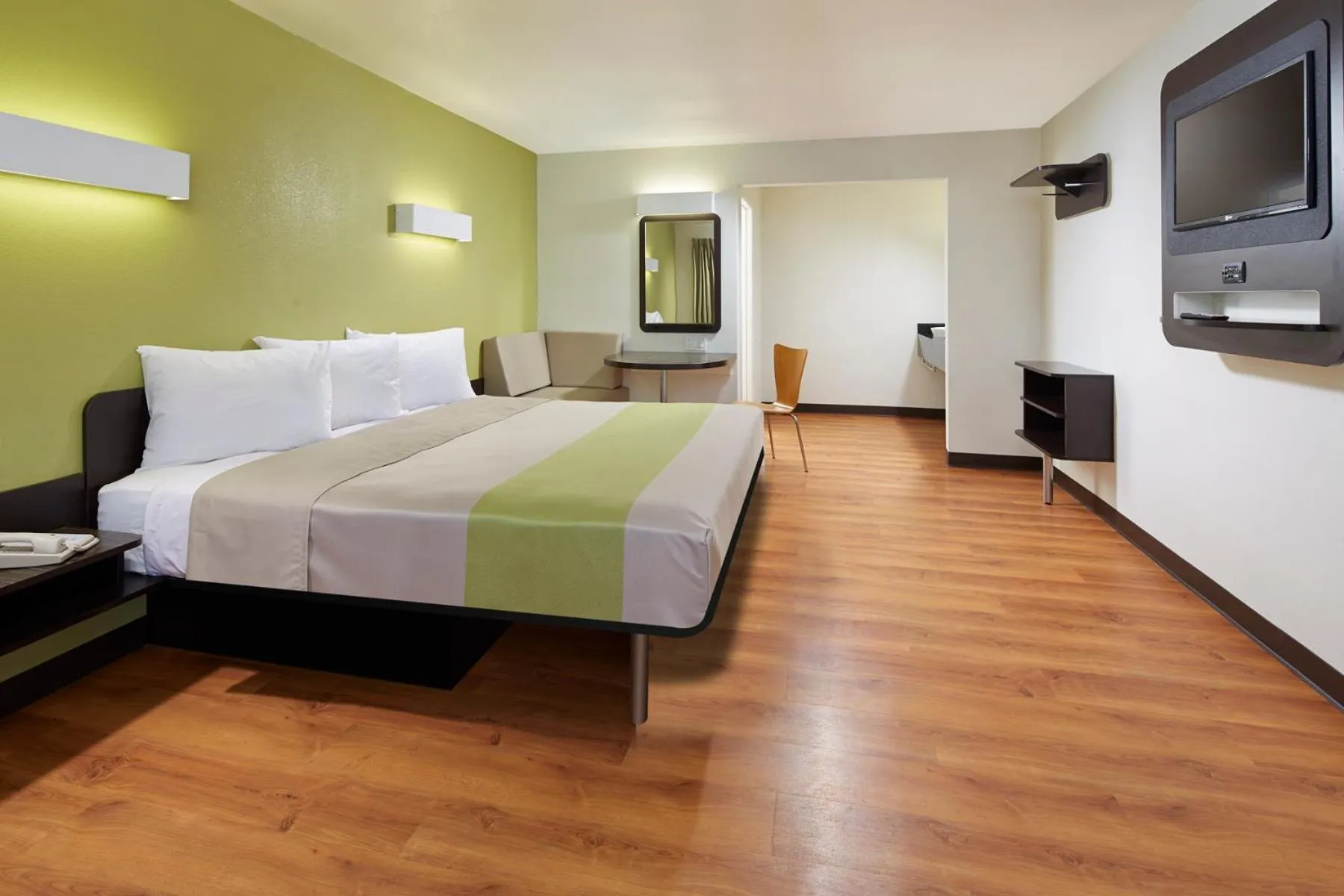 Bed in Motel 6-Redlands, CA