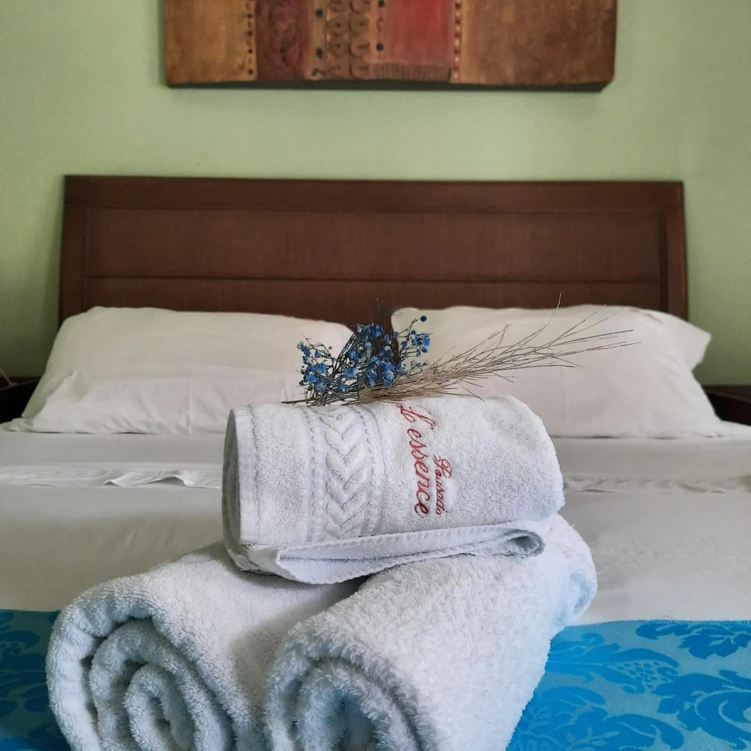 Bed in Pousada L'essence