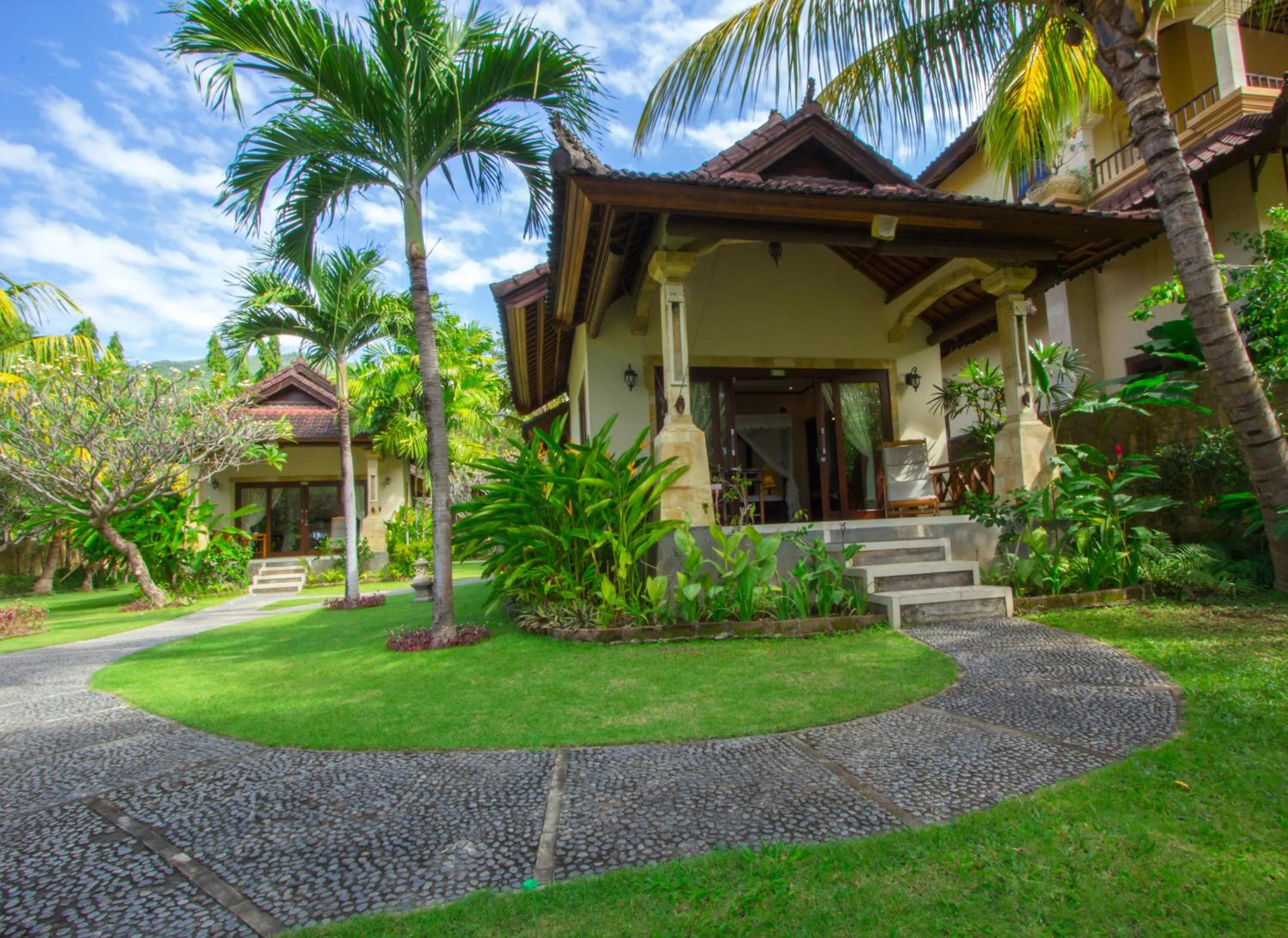 Patio in Arya Amed Beach Resort and Dive Center