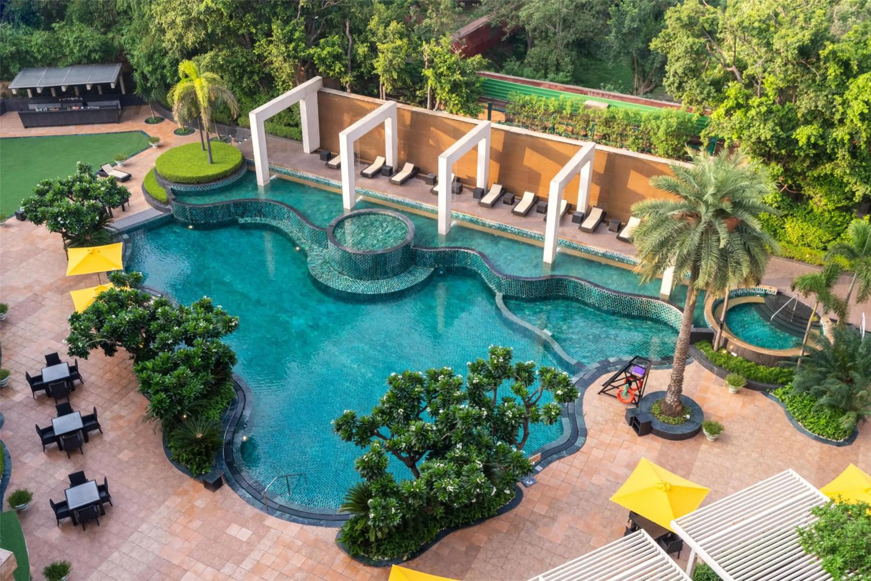 Pool view in Radisson Blu Plaza Delhi Airport