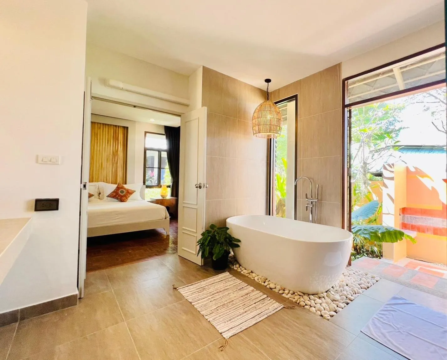 Bathroom, Bed in Sirarun Resort