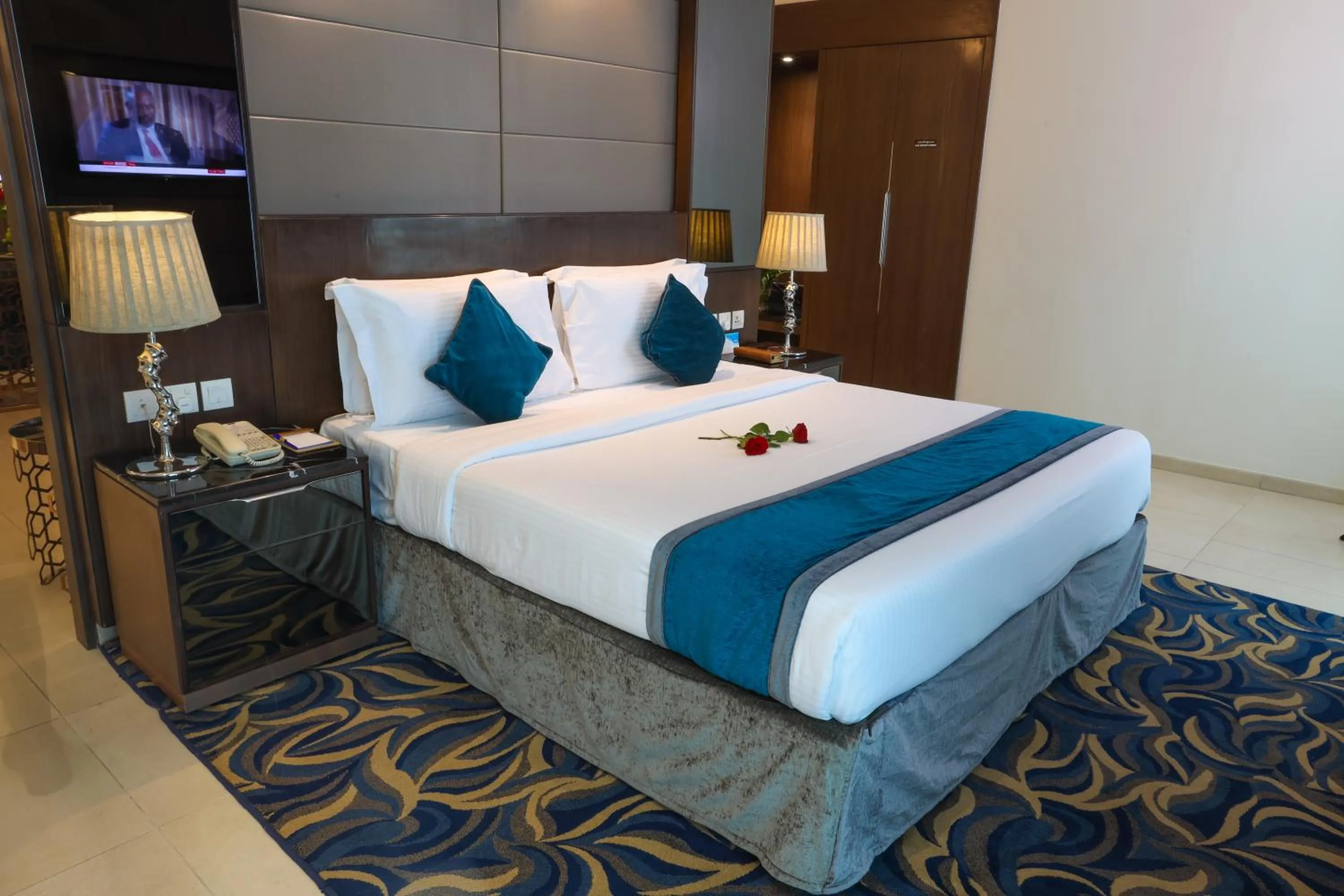 Bed in Omega Hotel Dubai