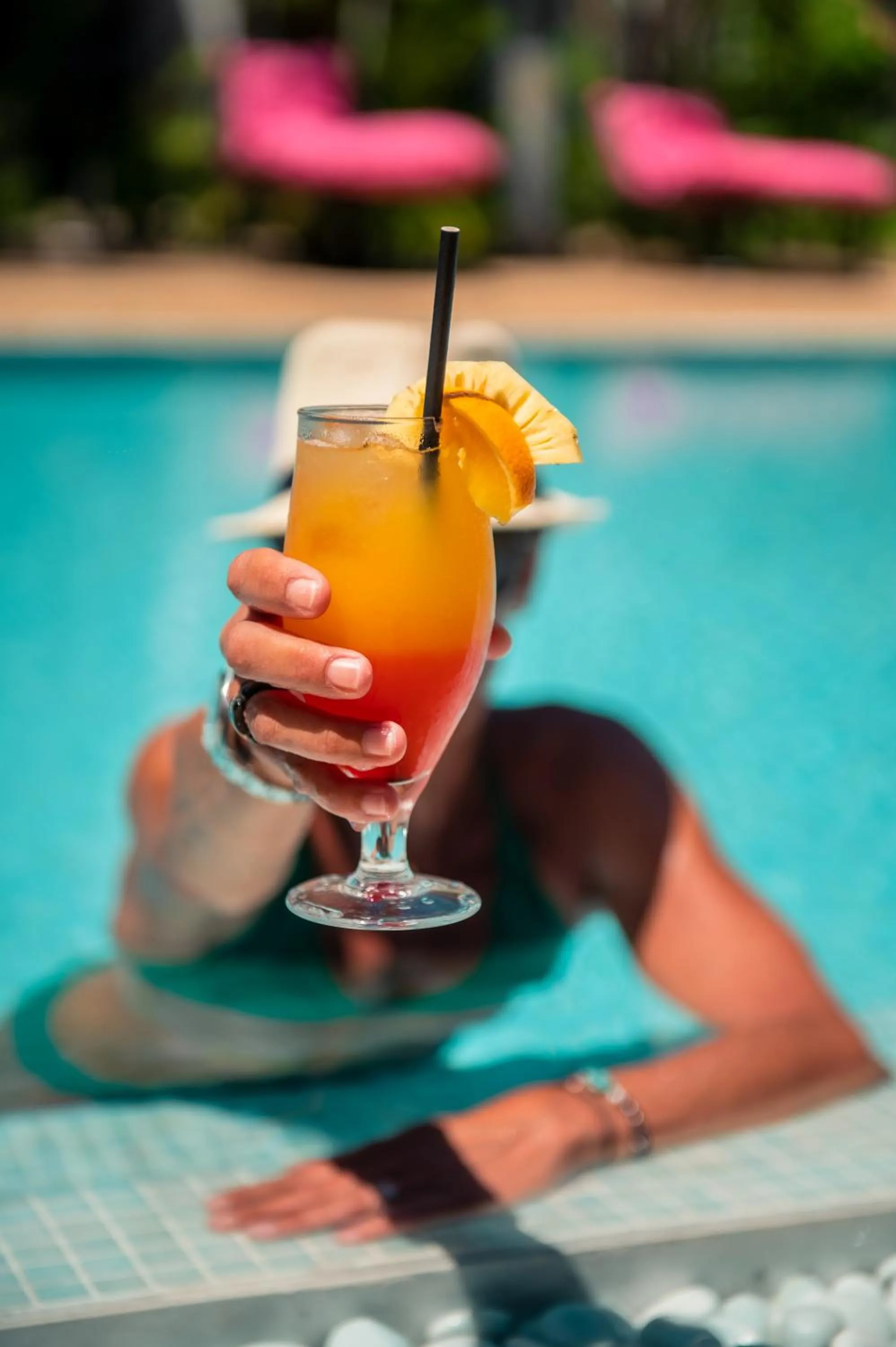 Swimming pool in Toparadis Guest House