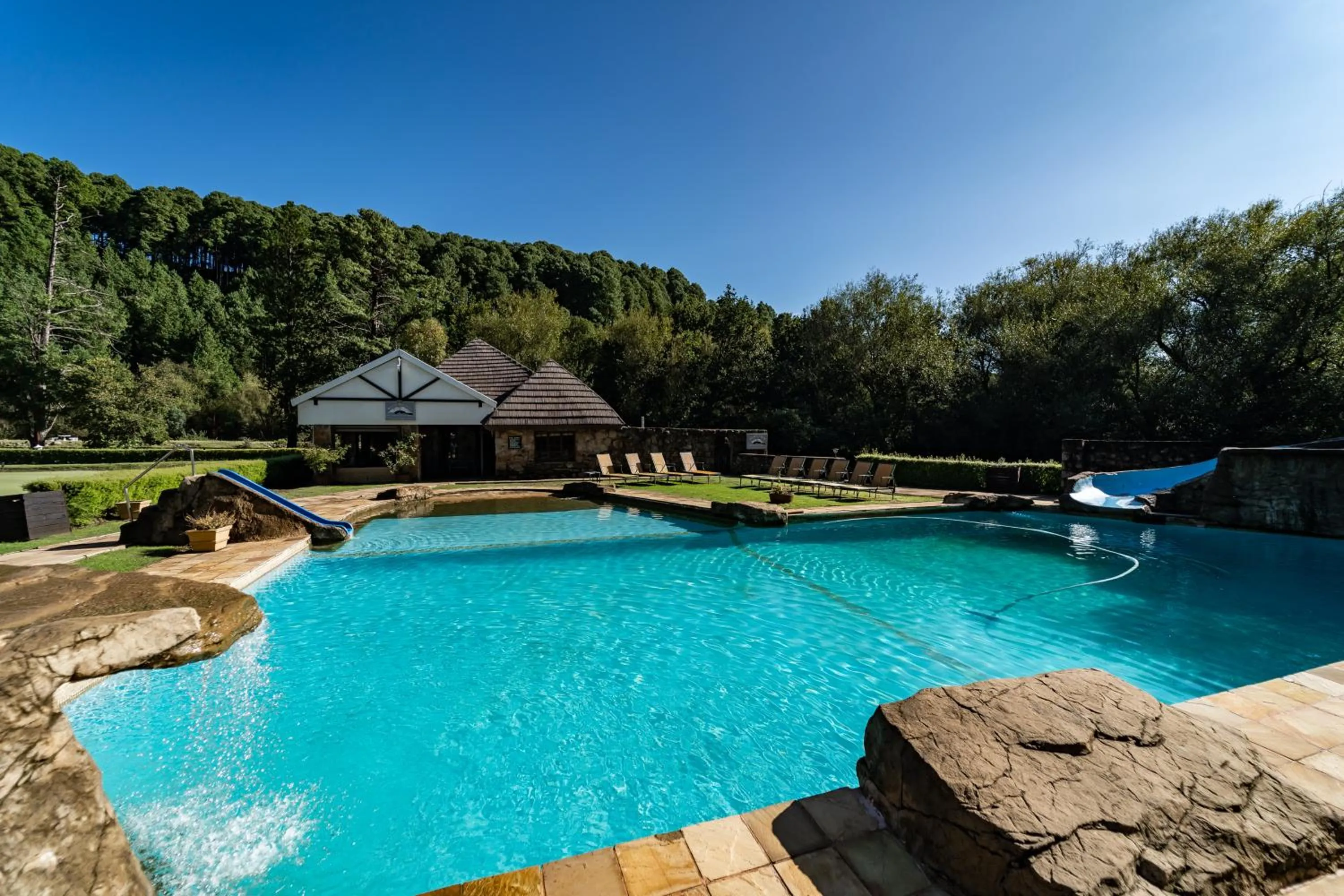 Aqua park in Gooderson Drakensberg Gardens Golf & Spa Resort
