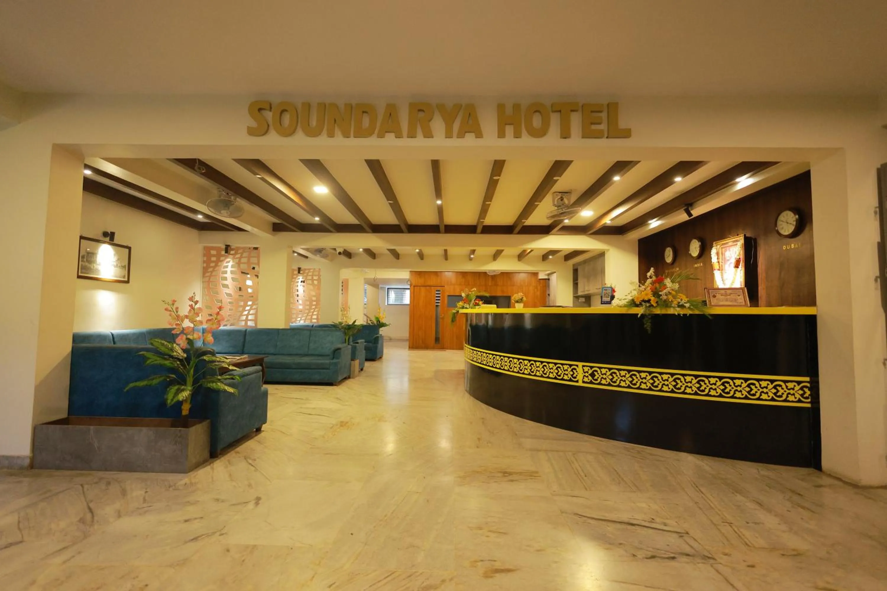 Lobby or reception in Soundarya Hotel
