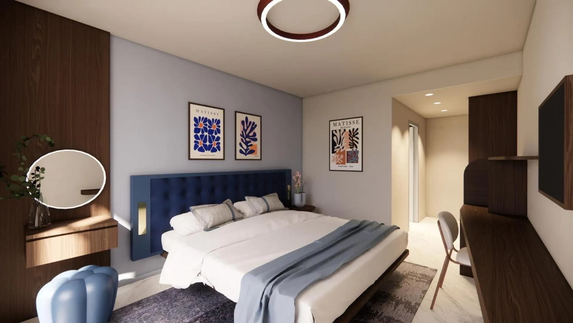 Bed in Hotel Beau Rivage