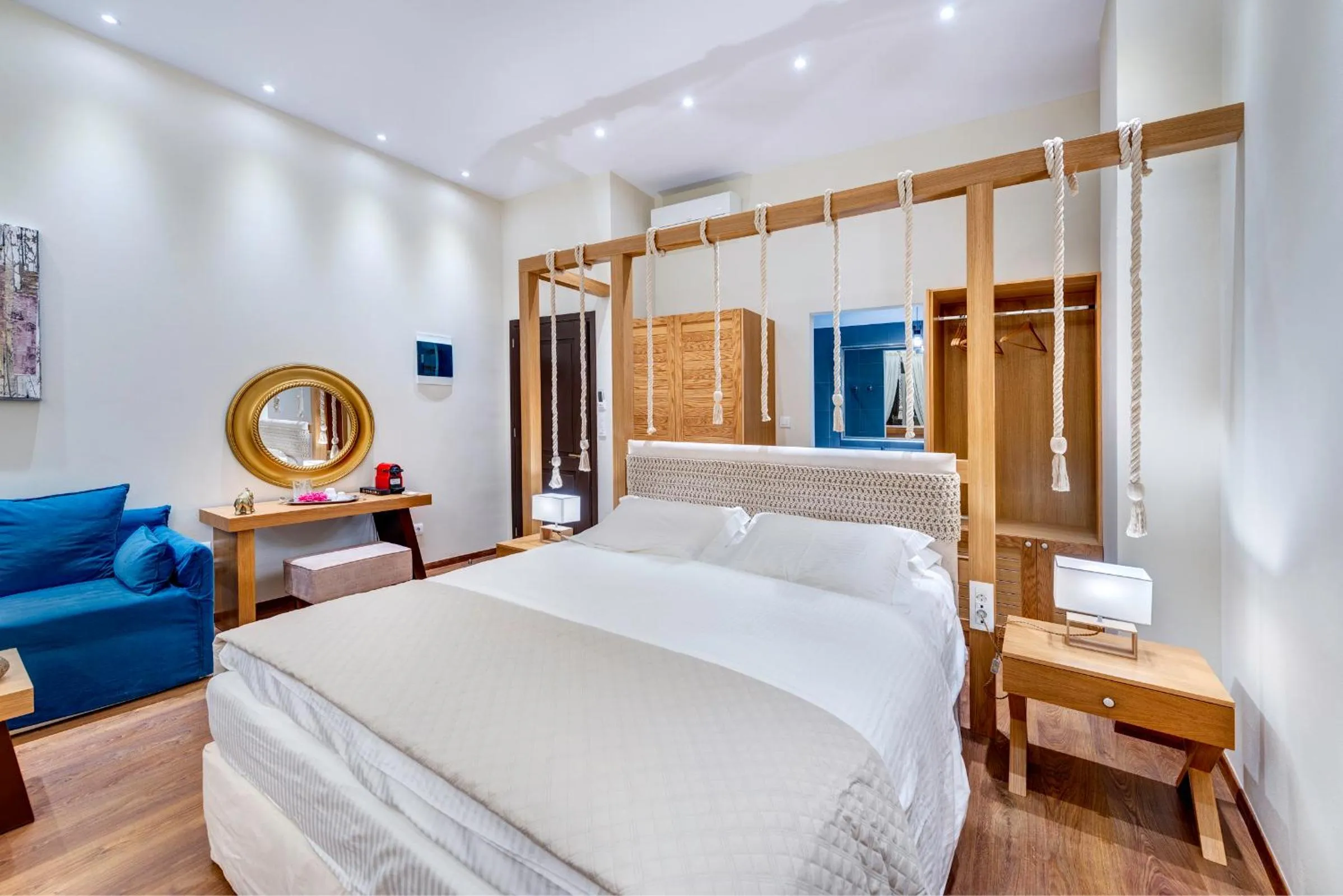 Photo of the whole room, Bed in 1844 Suites Syros