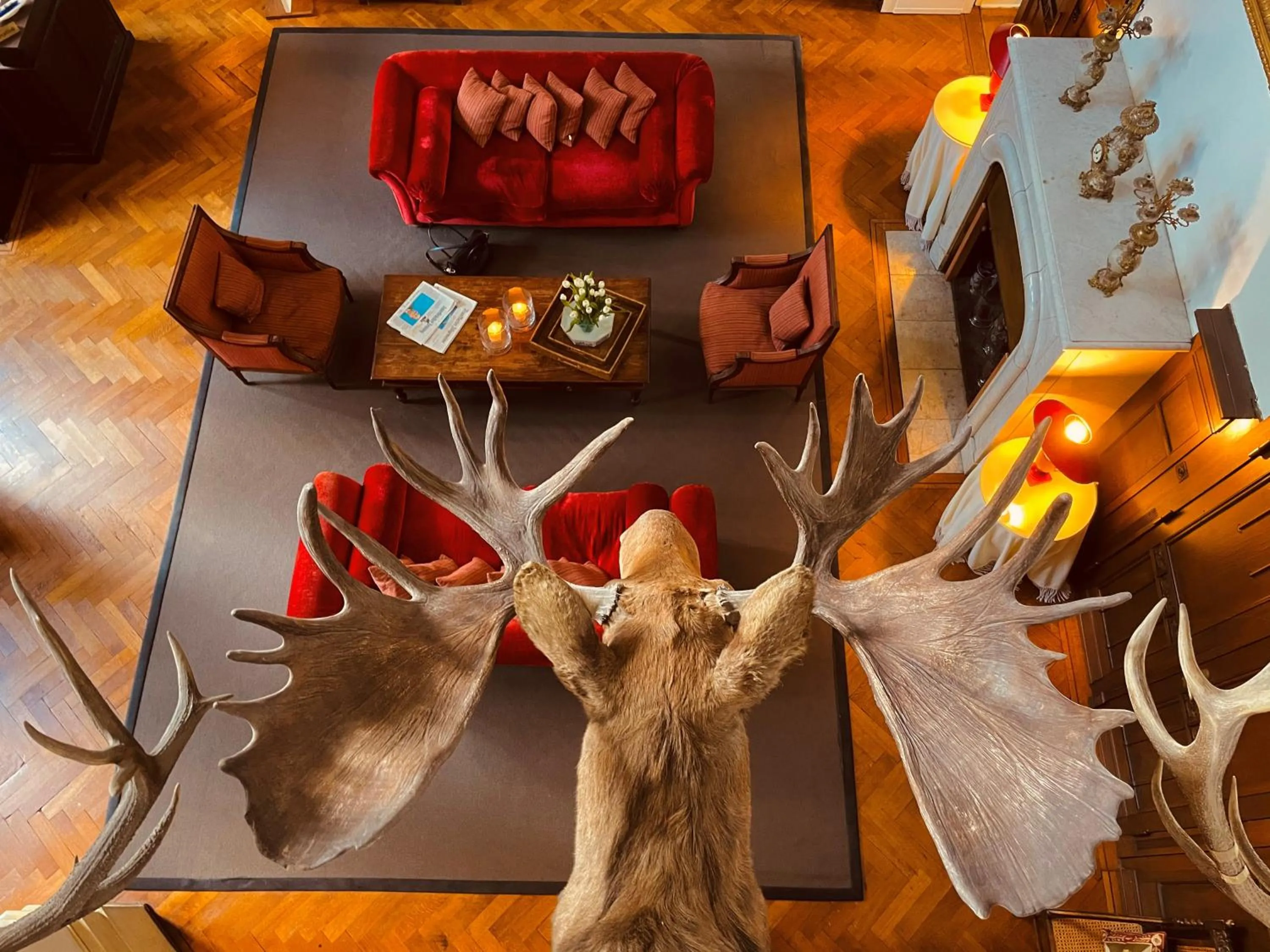 Lobby or reception in Gästehaus Schloss Saareck