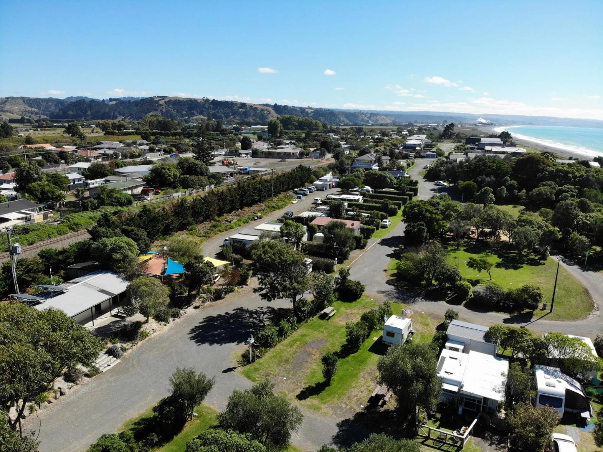 Bird's eye view in Napier Beach TOP 10 Holiday Park & Motels