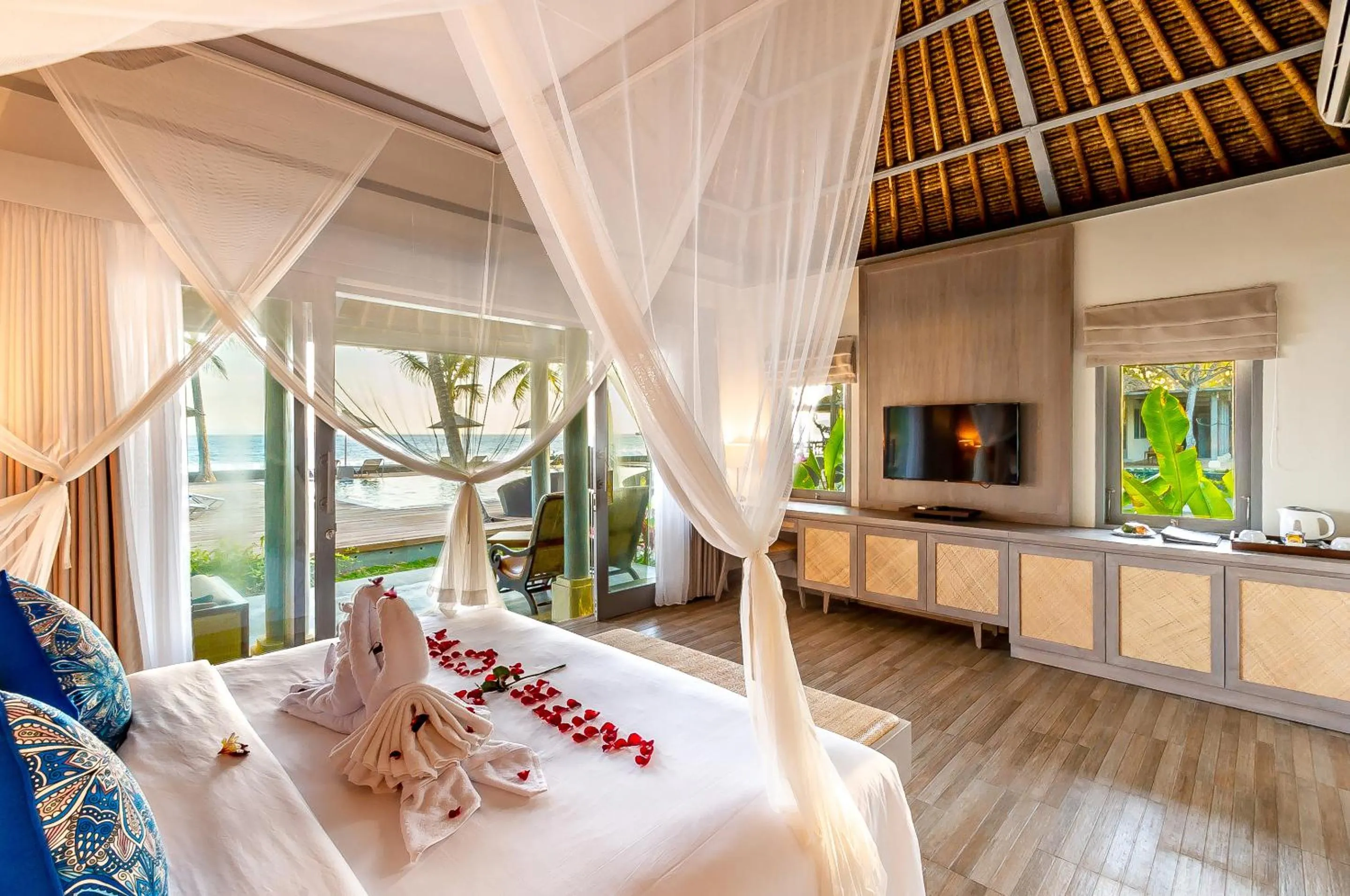 Bed in Nirwana Beach & Resort