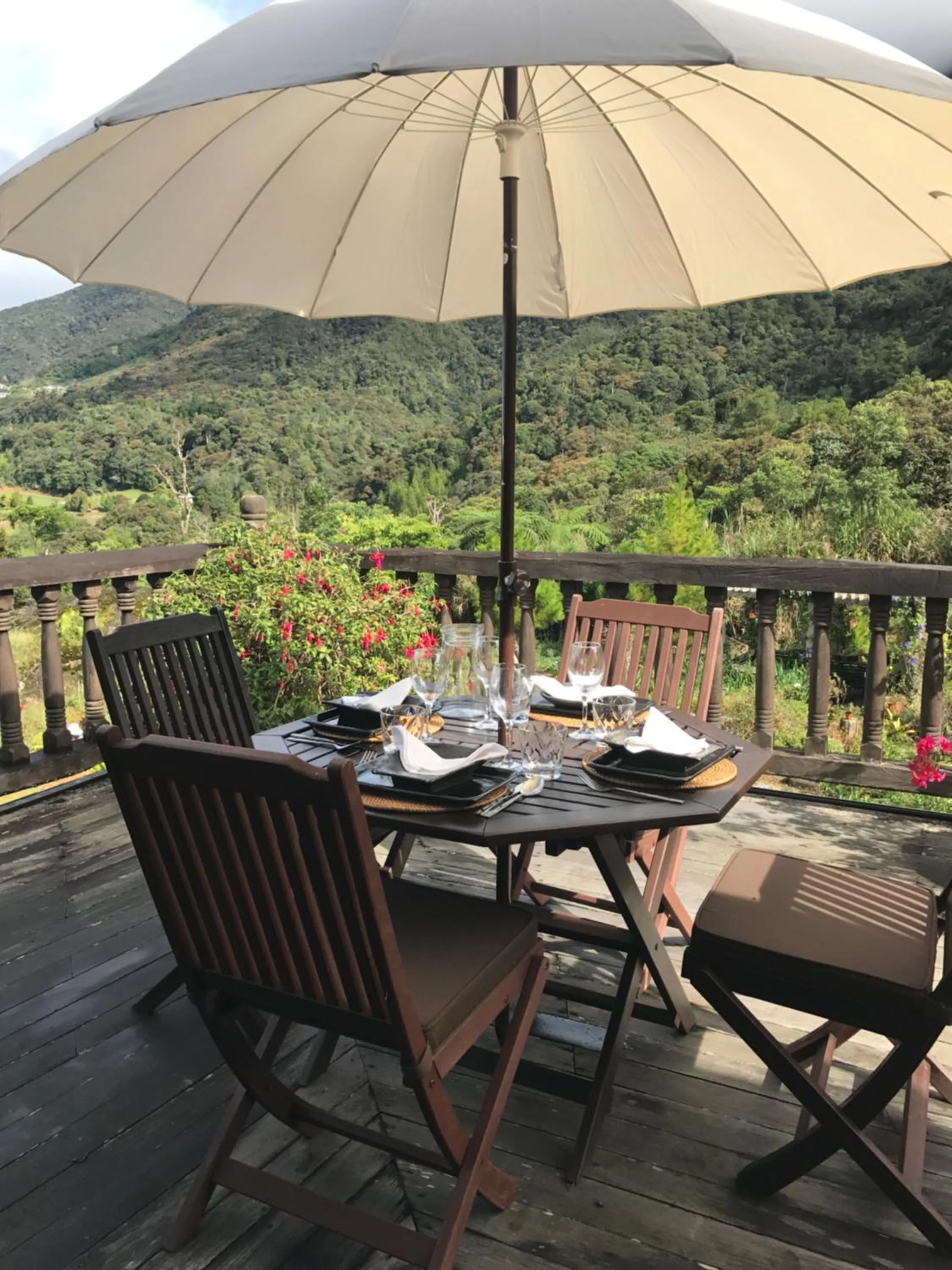 Patio in Mesilau Mountain Retreats