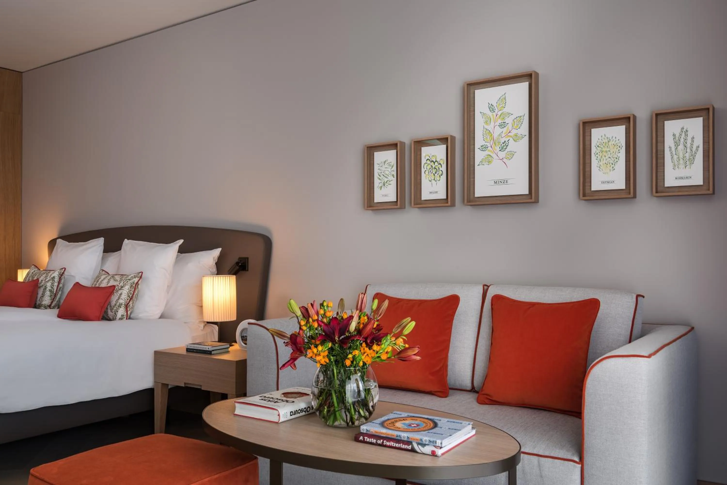 Bedroom, Bed in Waldhotel by Bürgenstock