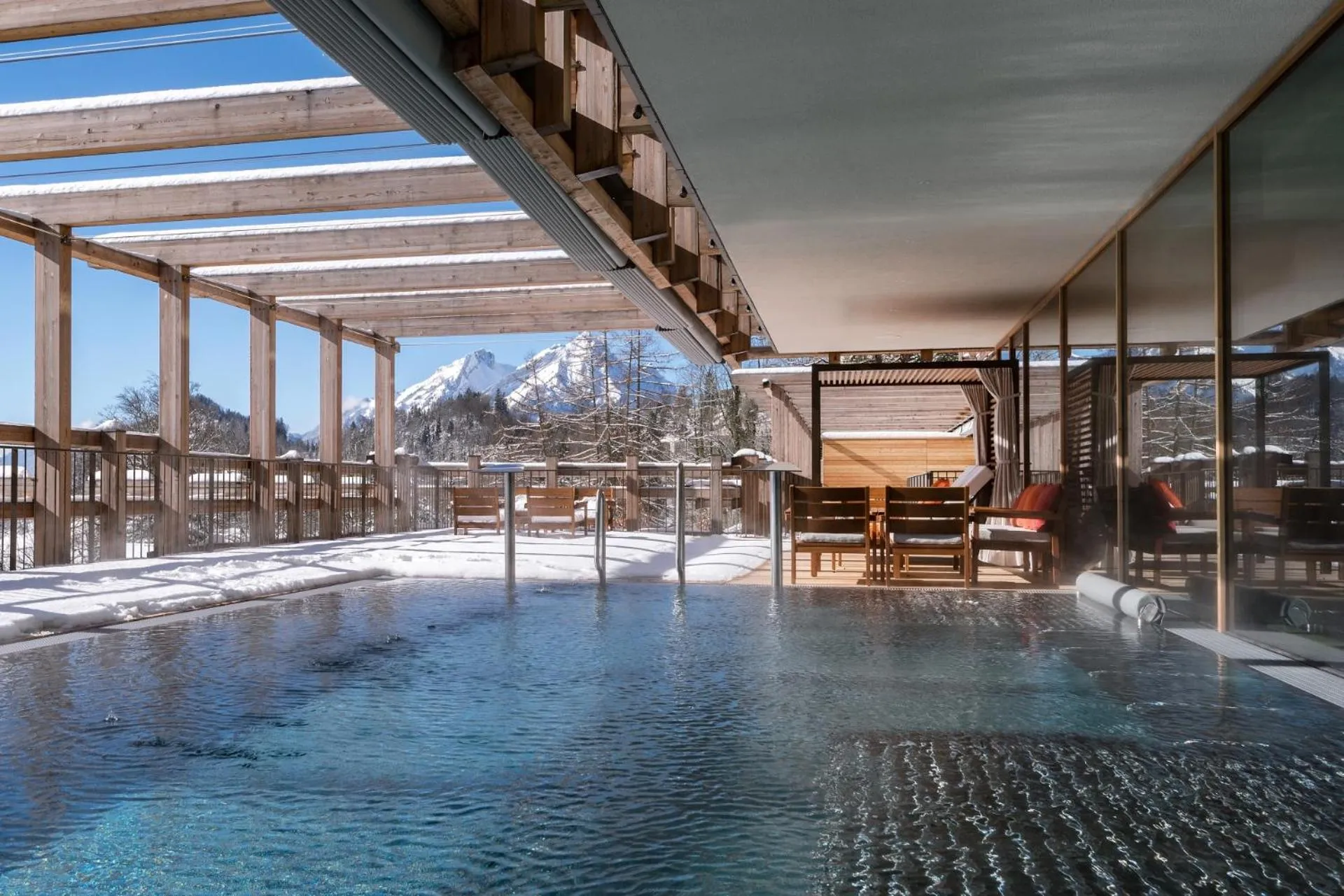 Swimming pool in Waldhotel by Bürgenstock