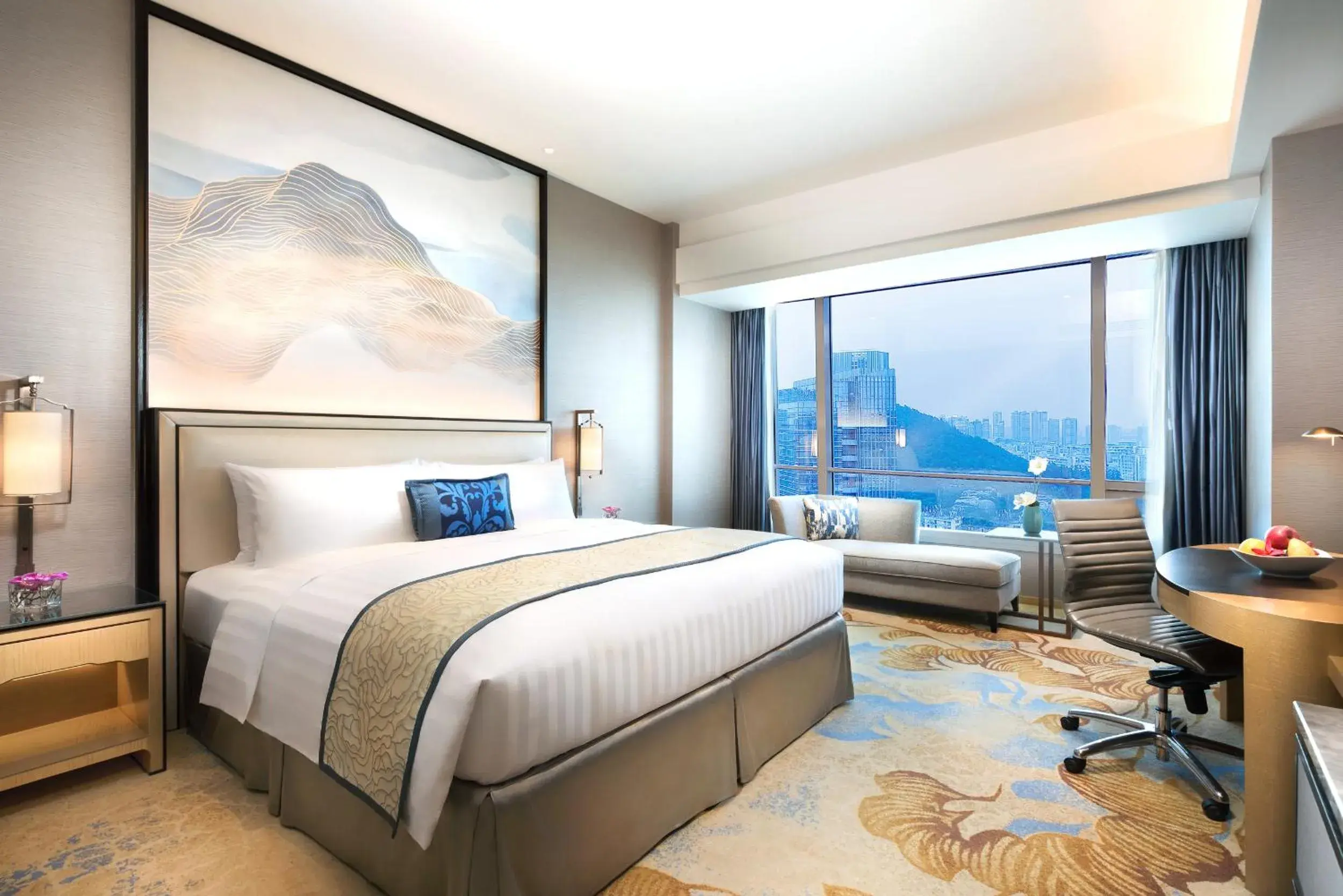 Seating area, Bed in Shangri-La Xiamen Seating area, Bed in Shangri-La Xiamen