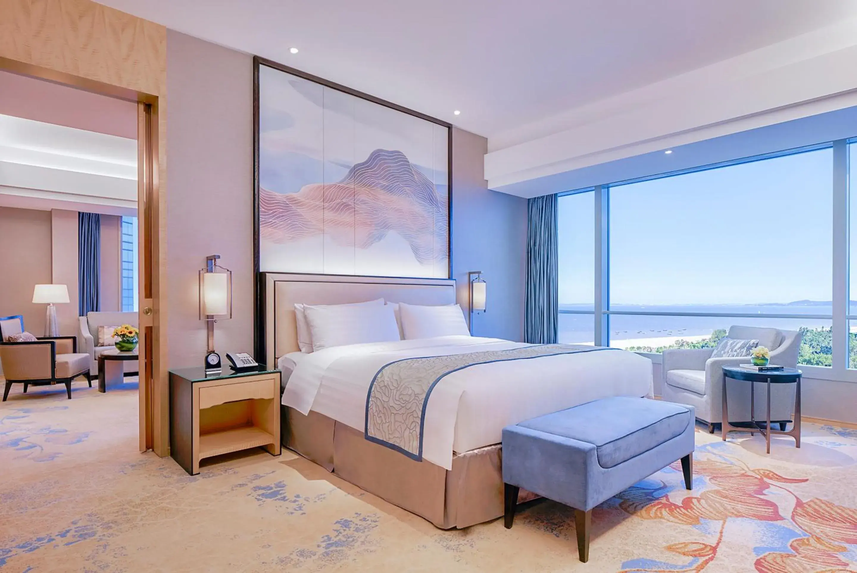 Sea view, Bed in Shangri-La Xiamen Sea view, Bed in Shangri-La Xiamen