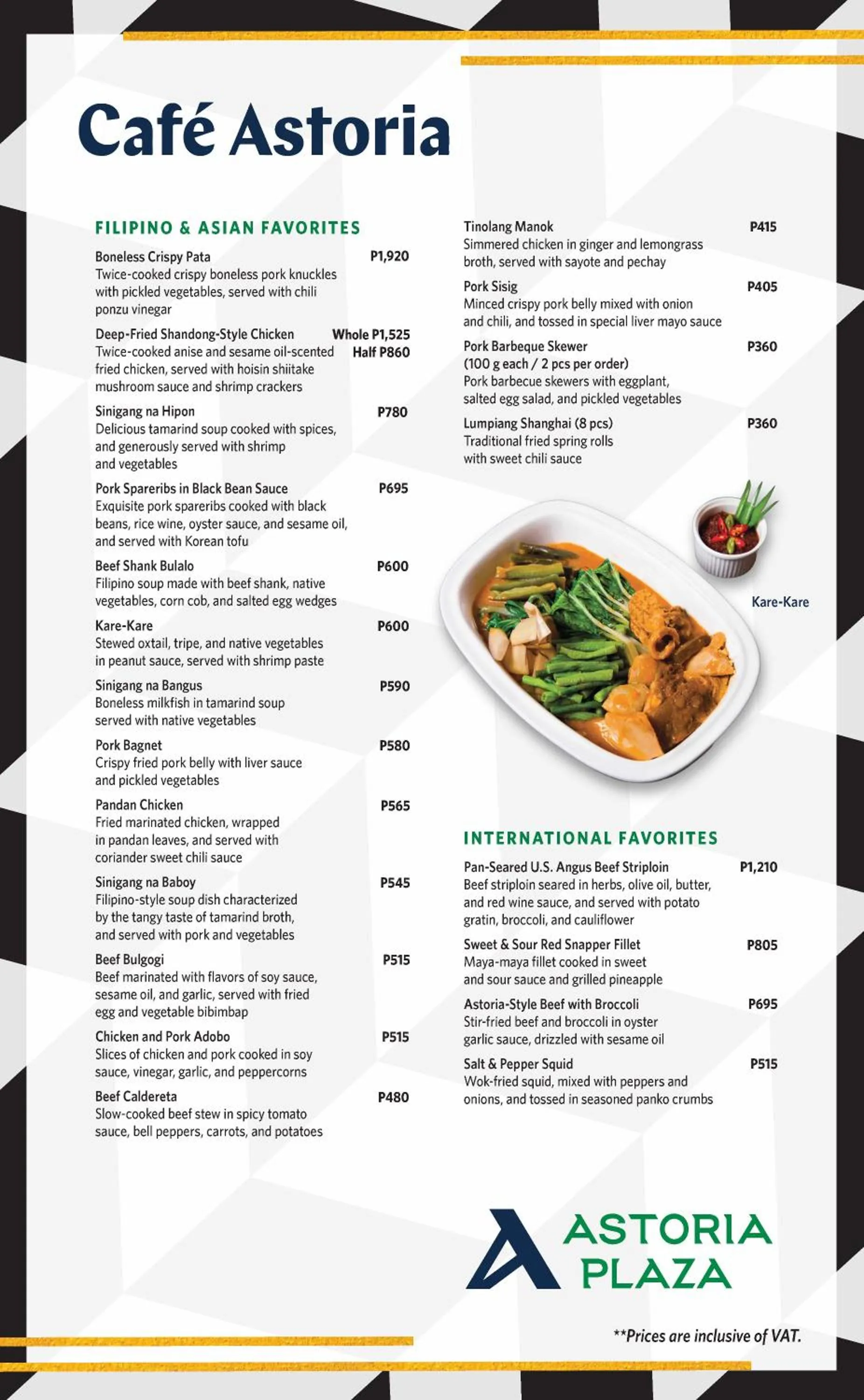 Restaurant/places to eat in Astoria Plaza