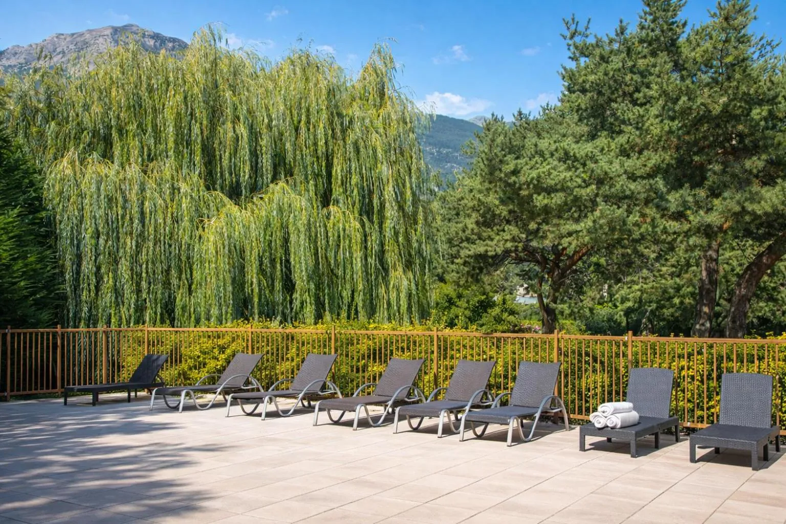 Patio in Logis Hotel Le Lac