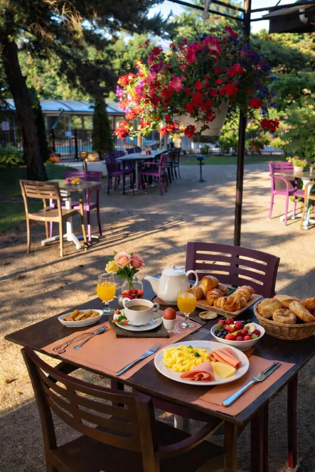 Patio in Logis Hotel Le Lac
