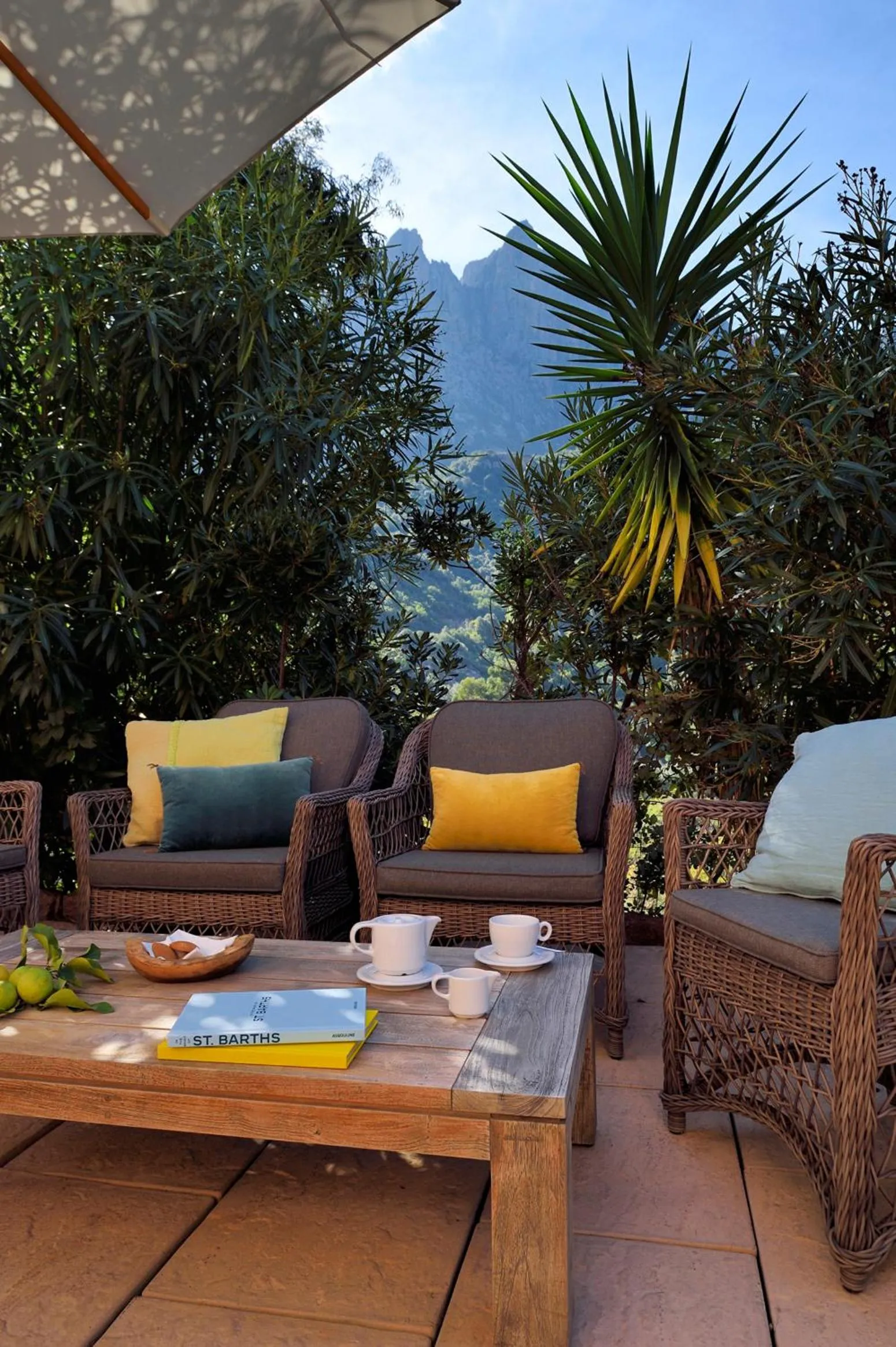 Patio in Logis Hotel Le Lonca