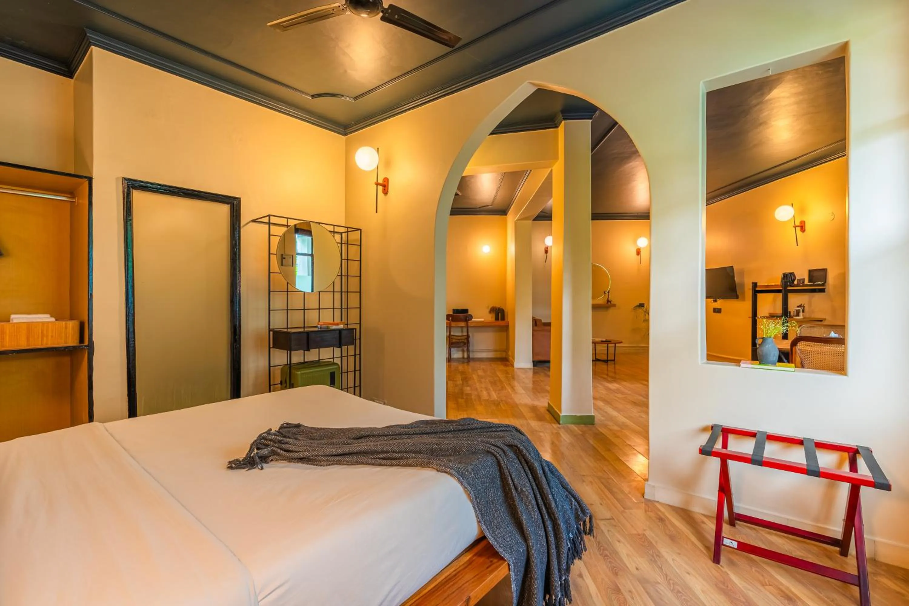 Photo of the whole room, Bed in Minimalist One Hauz Khas Village