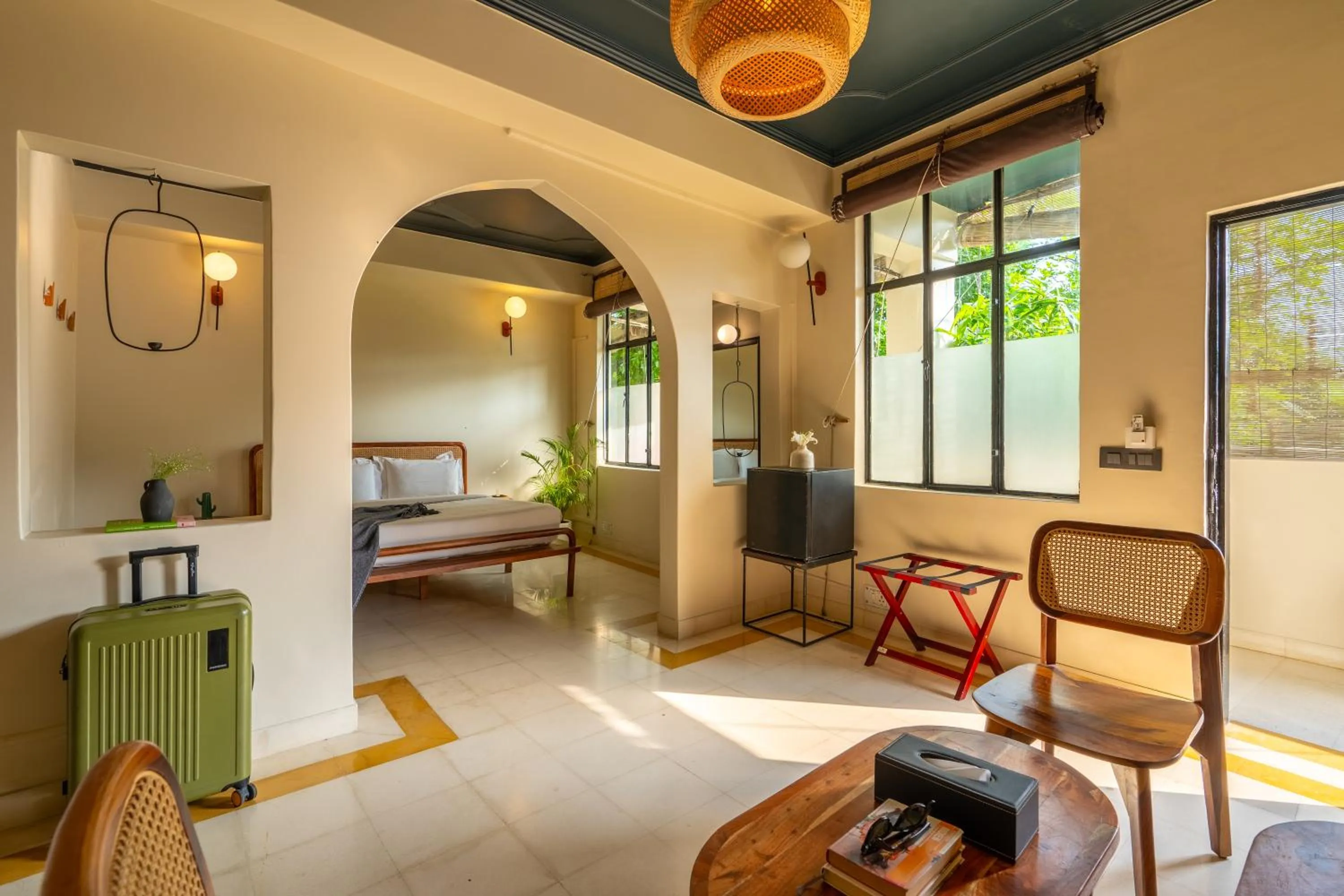 Photo of the whole room, Bed in Minimalist One Hauz Khas Village