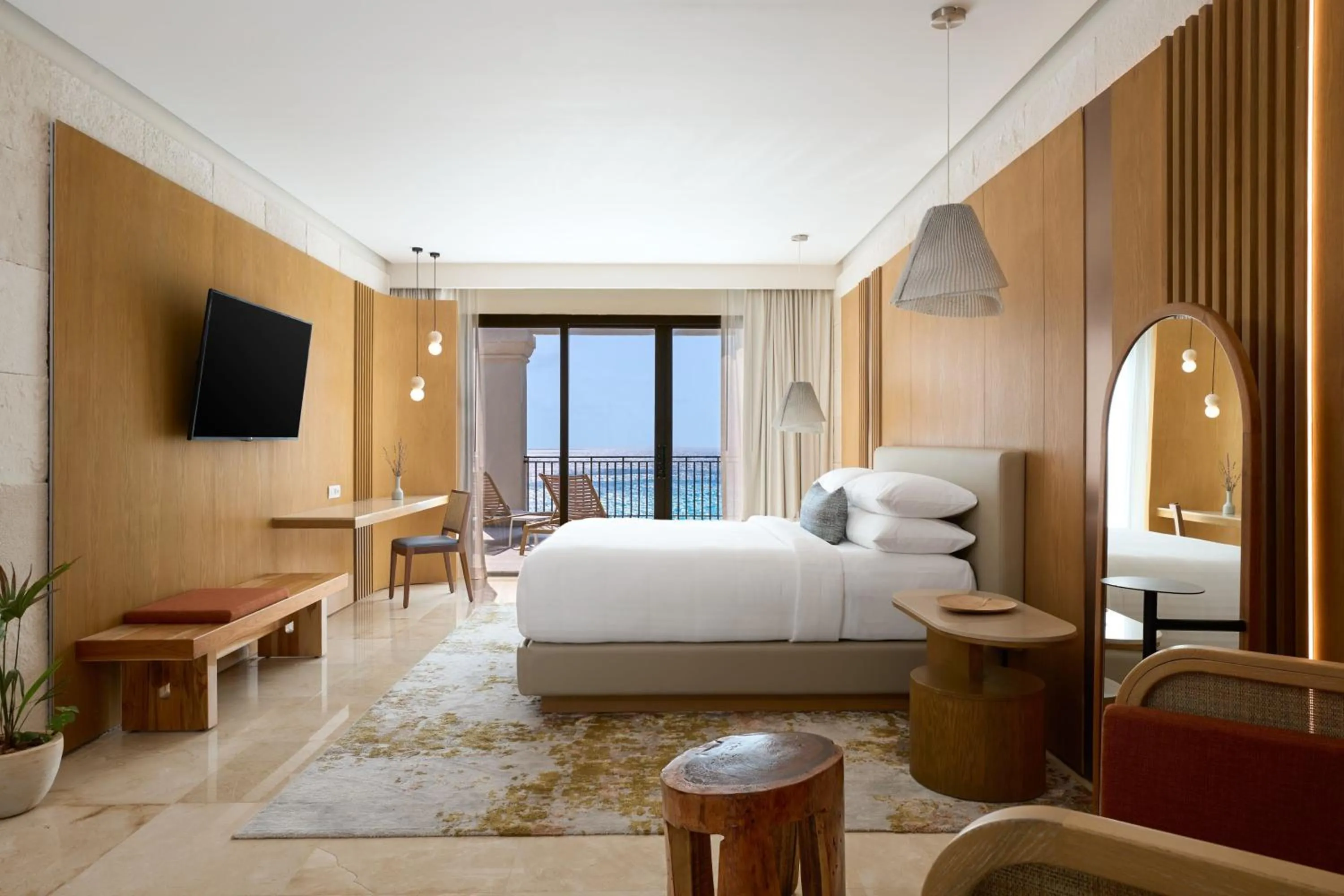 Bedroom, Bed in Marriott Cancun, An All-Inclusive Resort