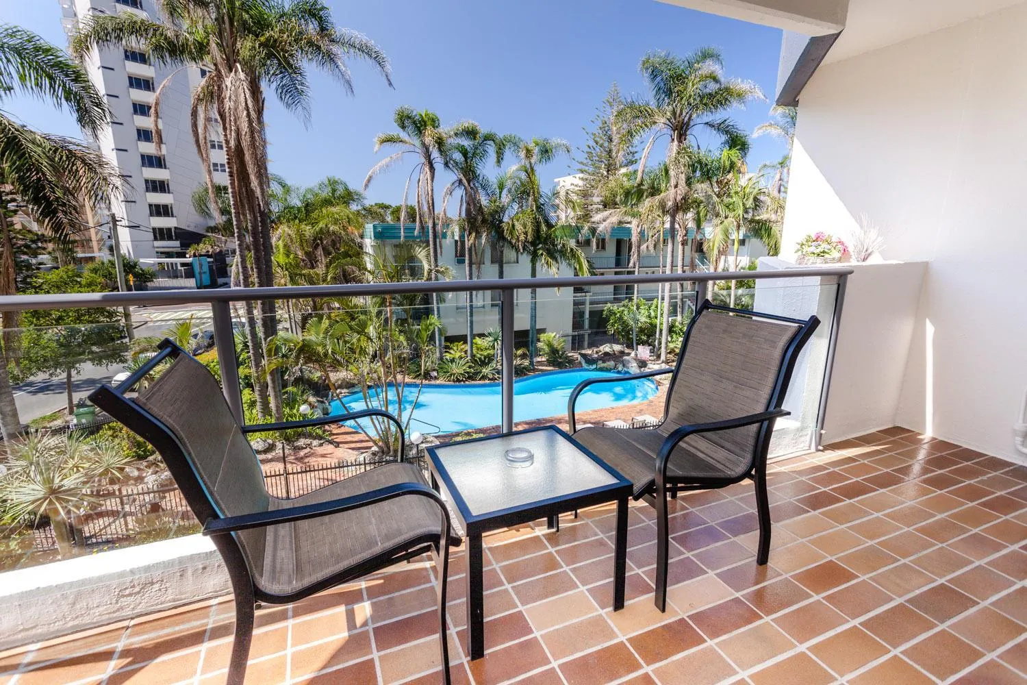 Pool view in Baronnet Apartments