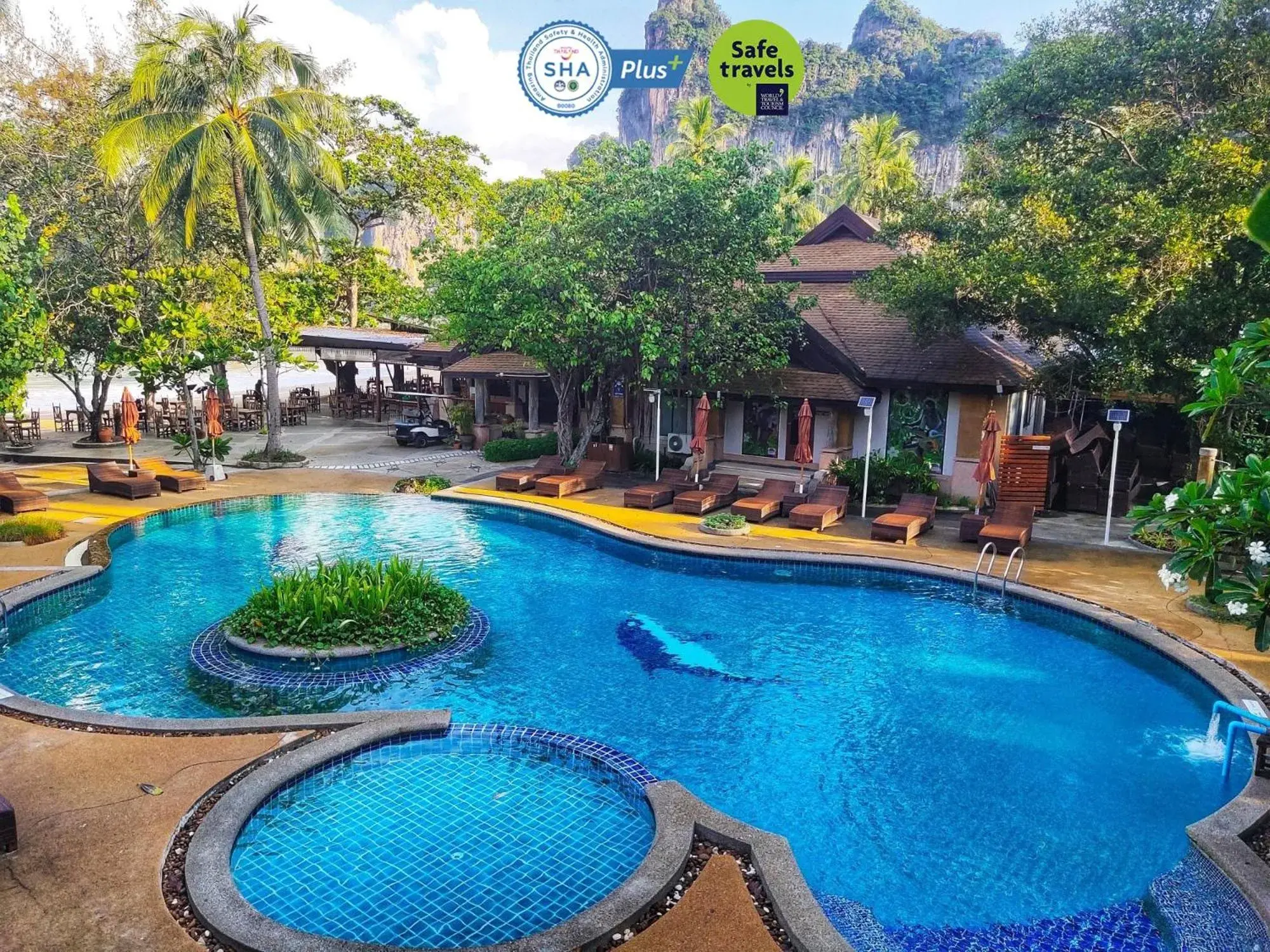 Pool view in Sand Sea Resort Railay Beach Pool view in Sand Sea Resort Railay Beach