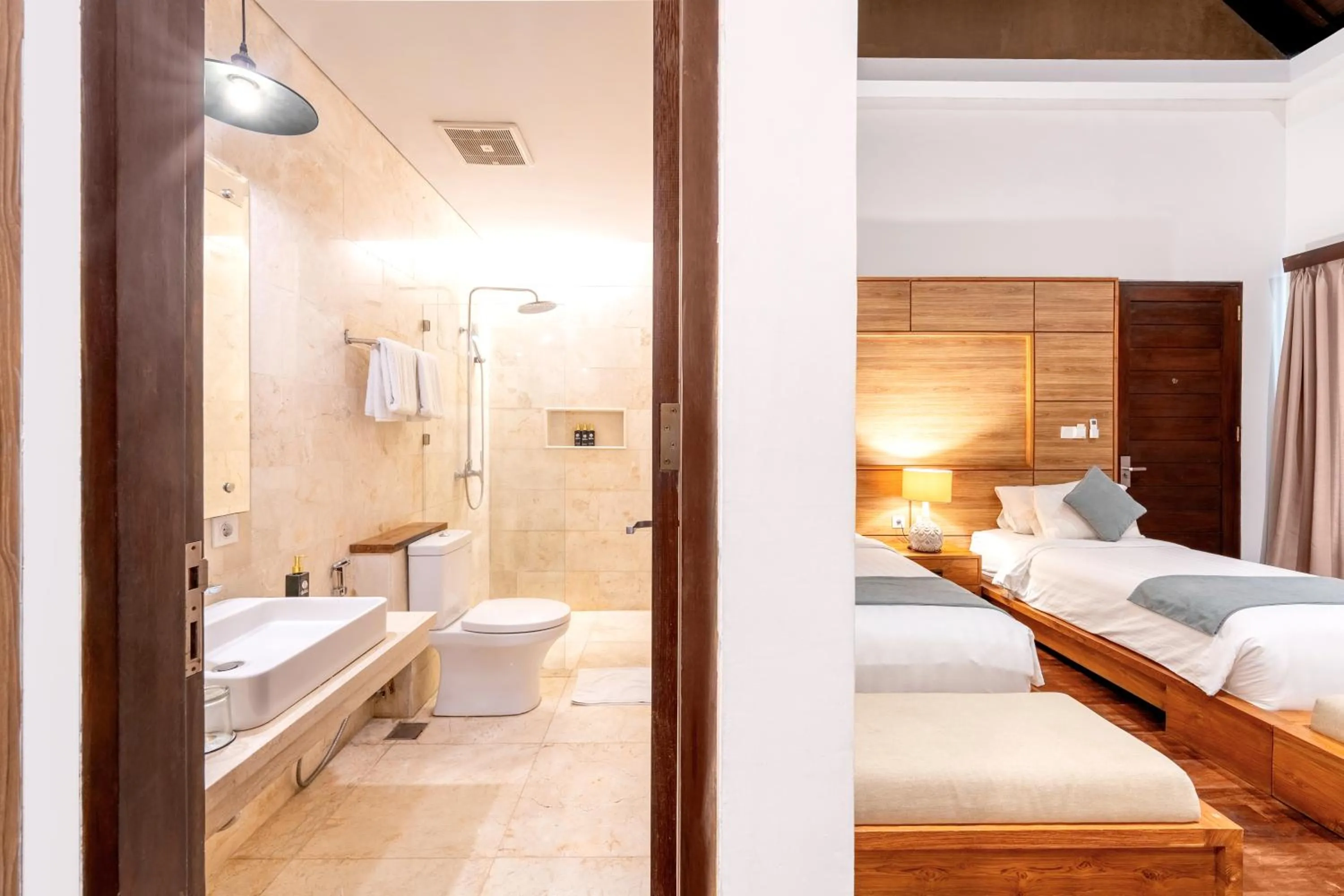 Bathroom, Bed in djabu Canggu Beach Villa