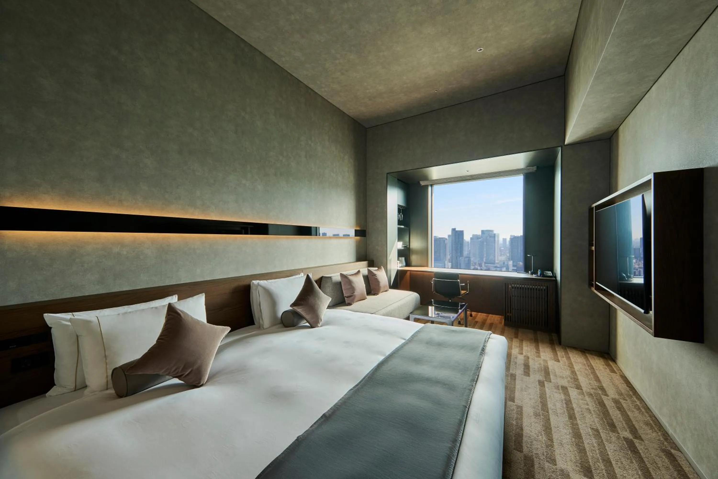 Photo of the whole room, Bed in The Royal Park Hotel Iconic Tokyo Shiodome