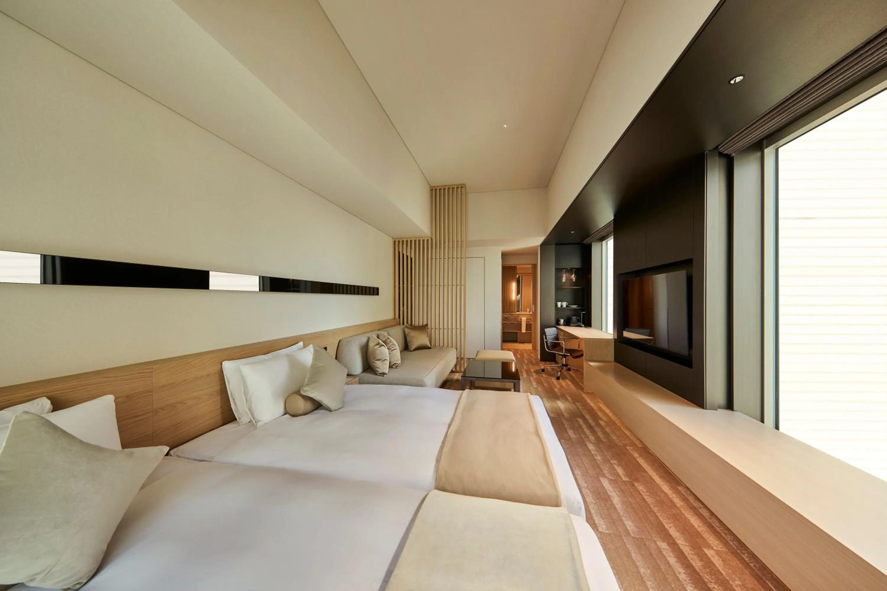 Photo of the whole room, Bed in The Royal Park Hotel Iconic Tokyo Shiodome