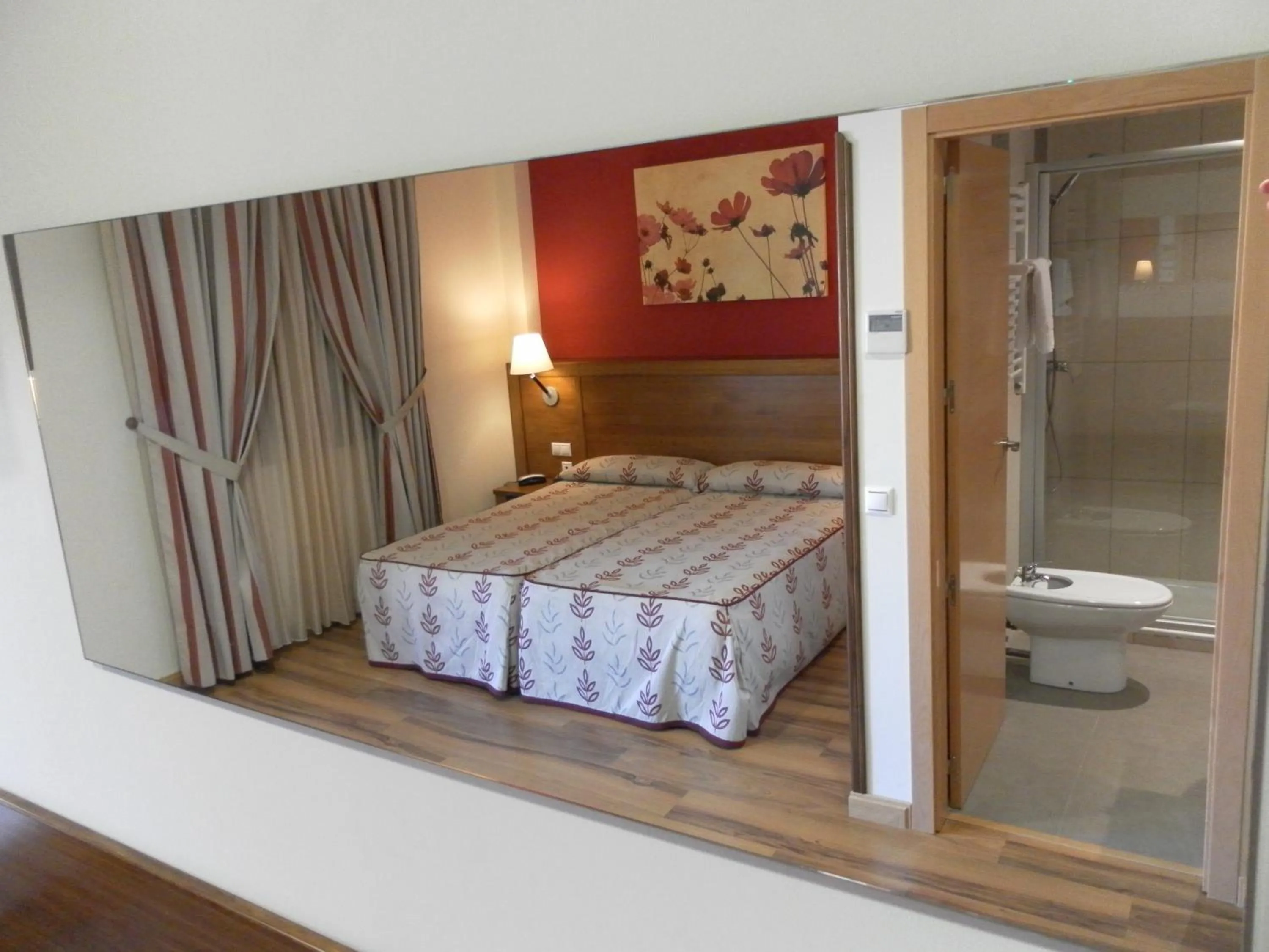 Shower, Bed in Hotel Milagros Rio Riaza